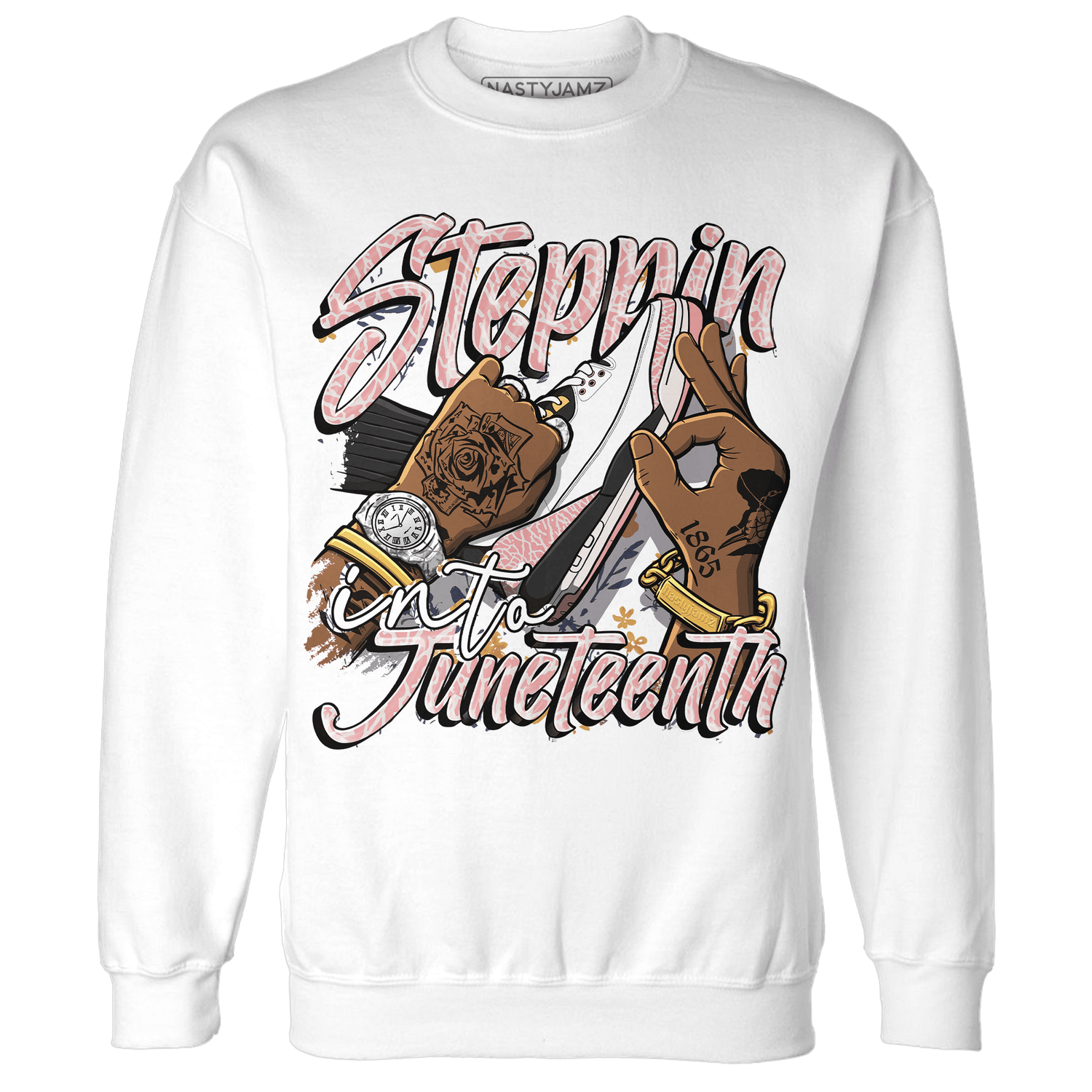 Red Stardust 3s Sweatshirt Match Step Into Juneteenth - NastyJamz