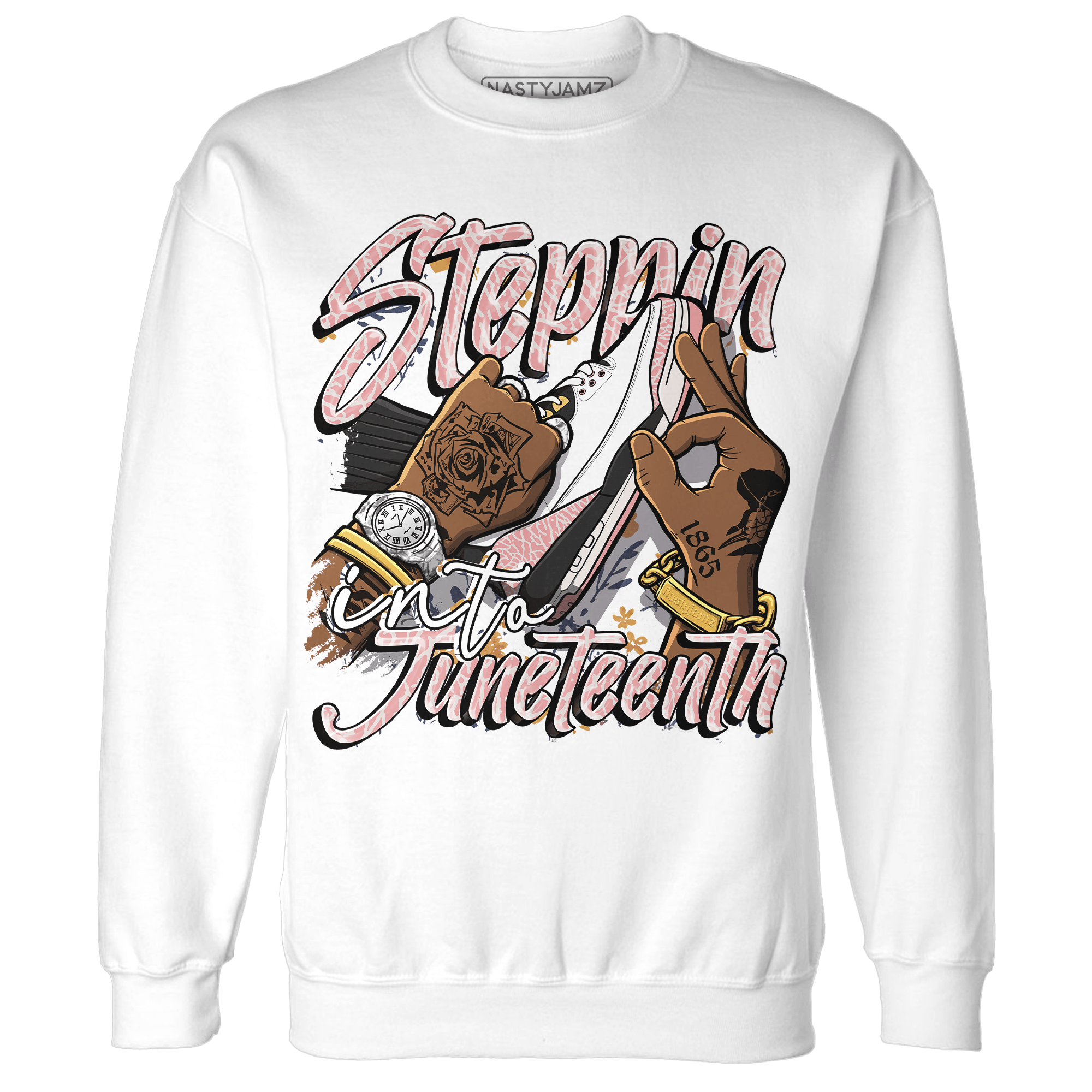 Red Stardust 3s Sweatshirt Match Step Into Juneteenth - NastyJamz