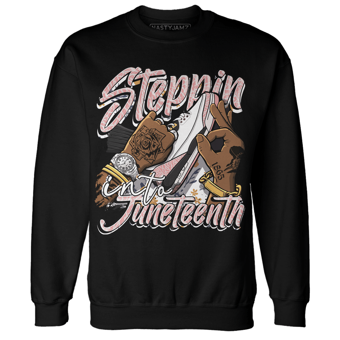 Red Stardust 3s Sweatshirt Match Step Into Juneteenth - NastyJamz