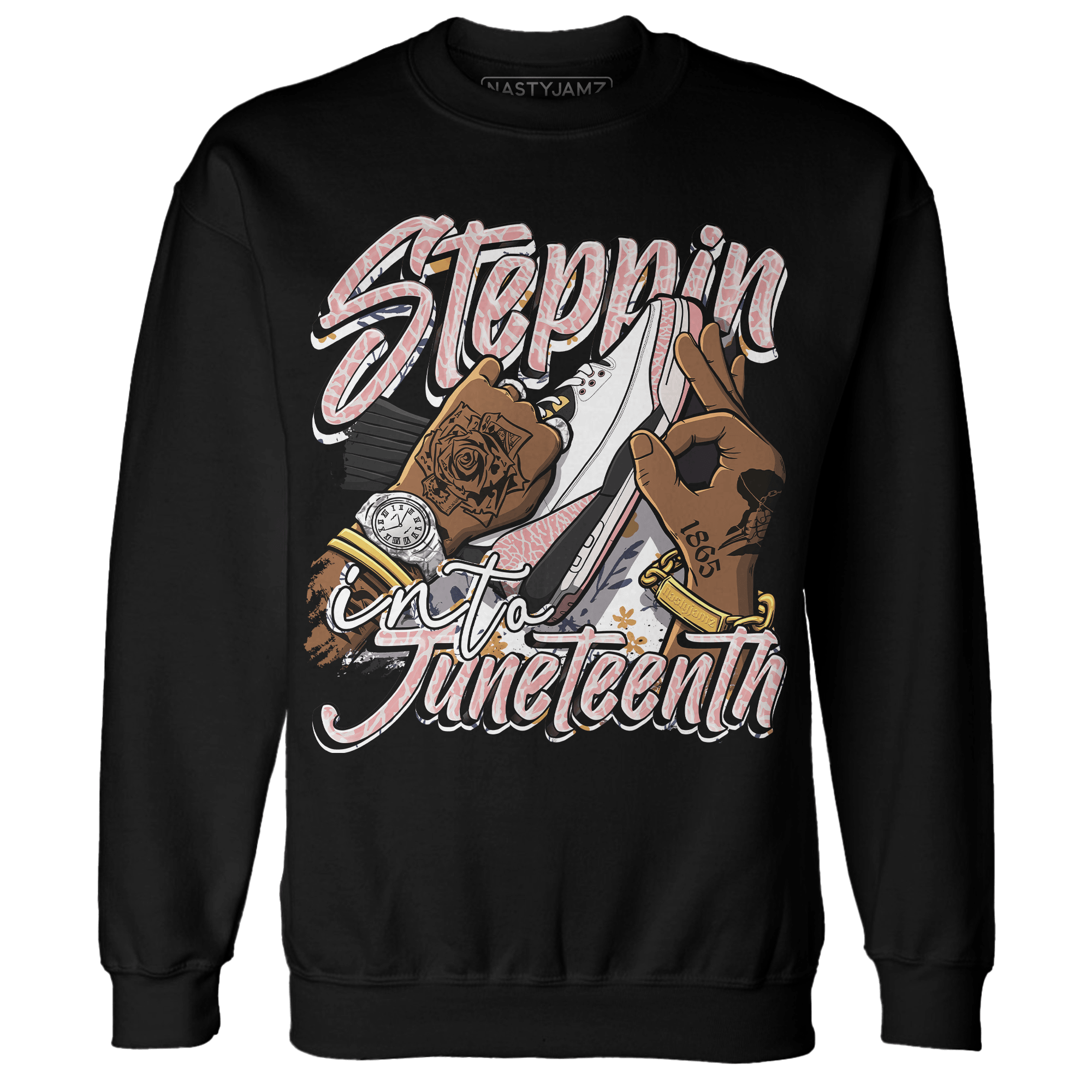Red Stardust 3s Sweatshirt Match Step Into Juneteenth - NastyJamz