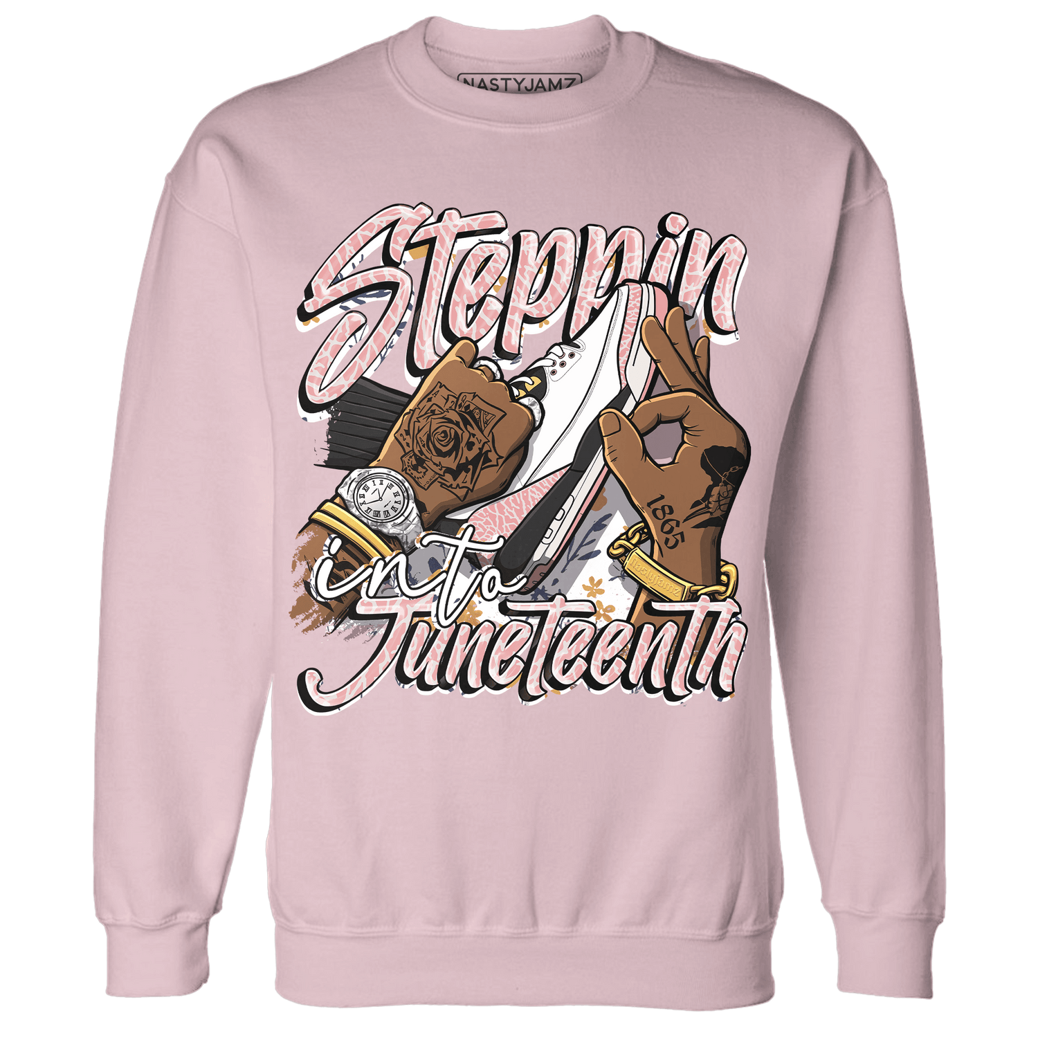 Red Stardust 3s Sweatshirt Match Step Into Juneteenth - NastyJamz