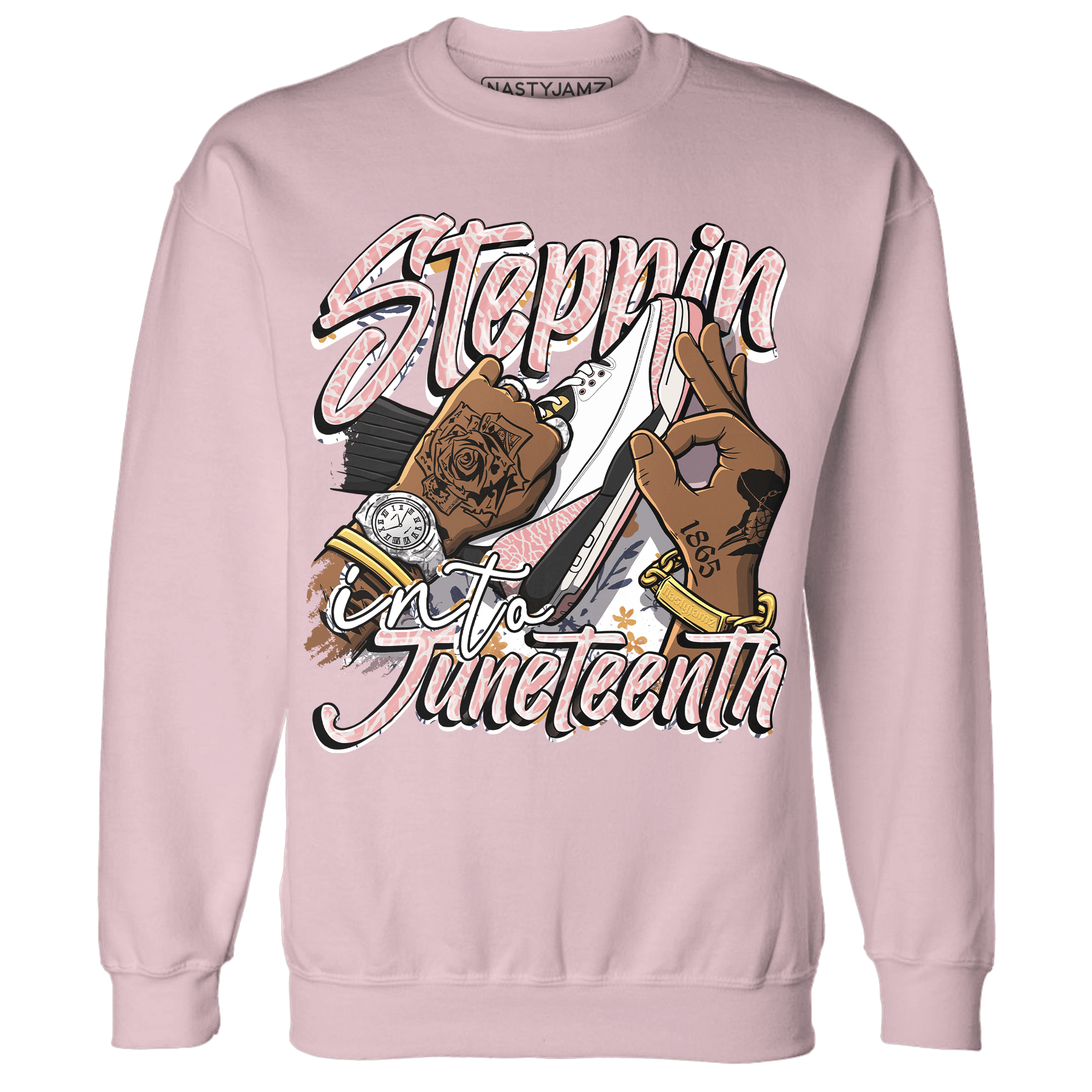 Red Stardust 3s Sweatshirt Match Step Into Juneteenth - NastyJamz