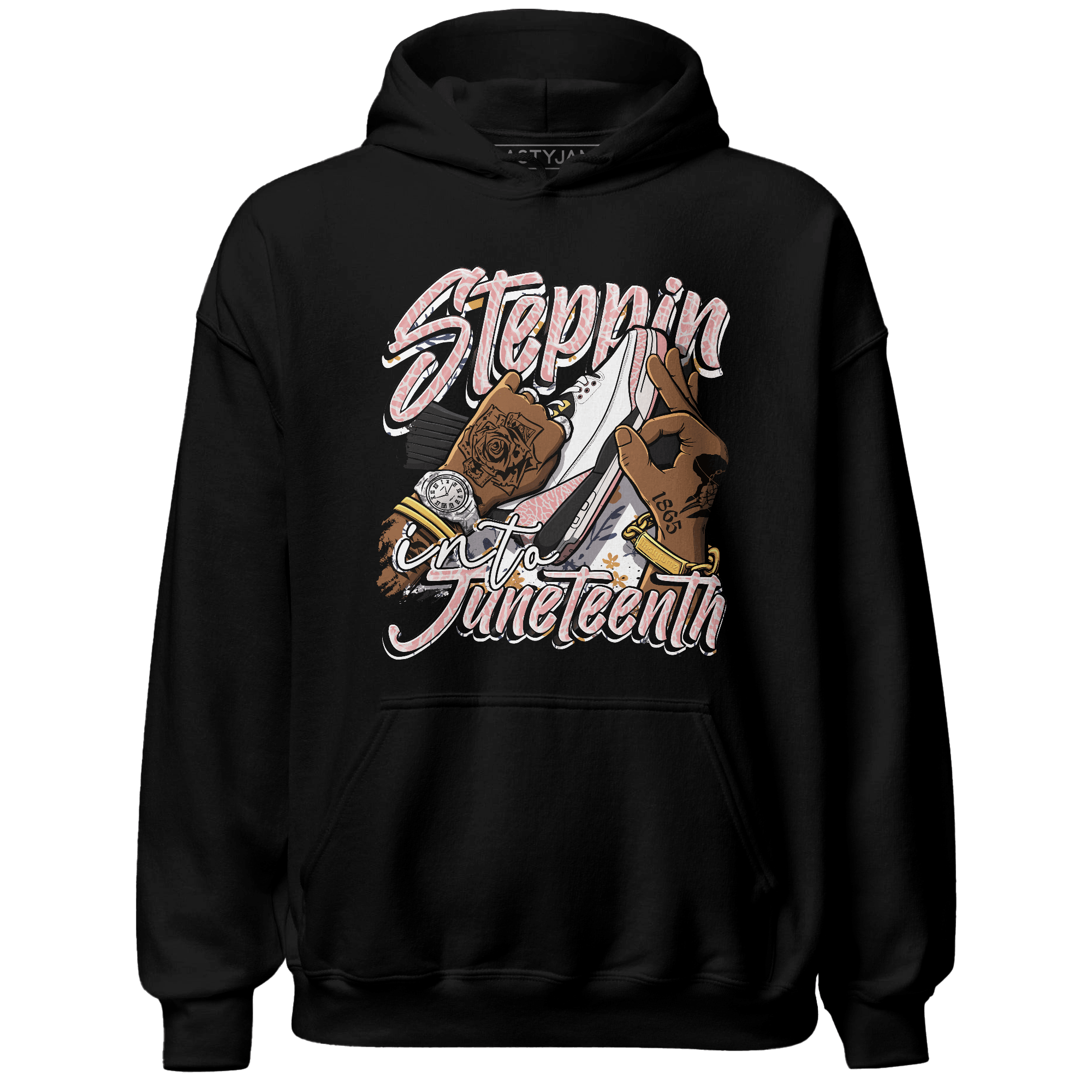 Red Stardust 3s Hoodie Match Step Into Juneteenth - NastyJamz