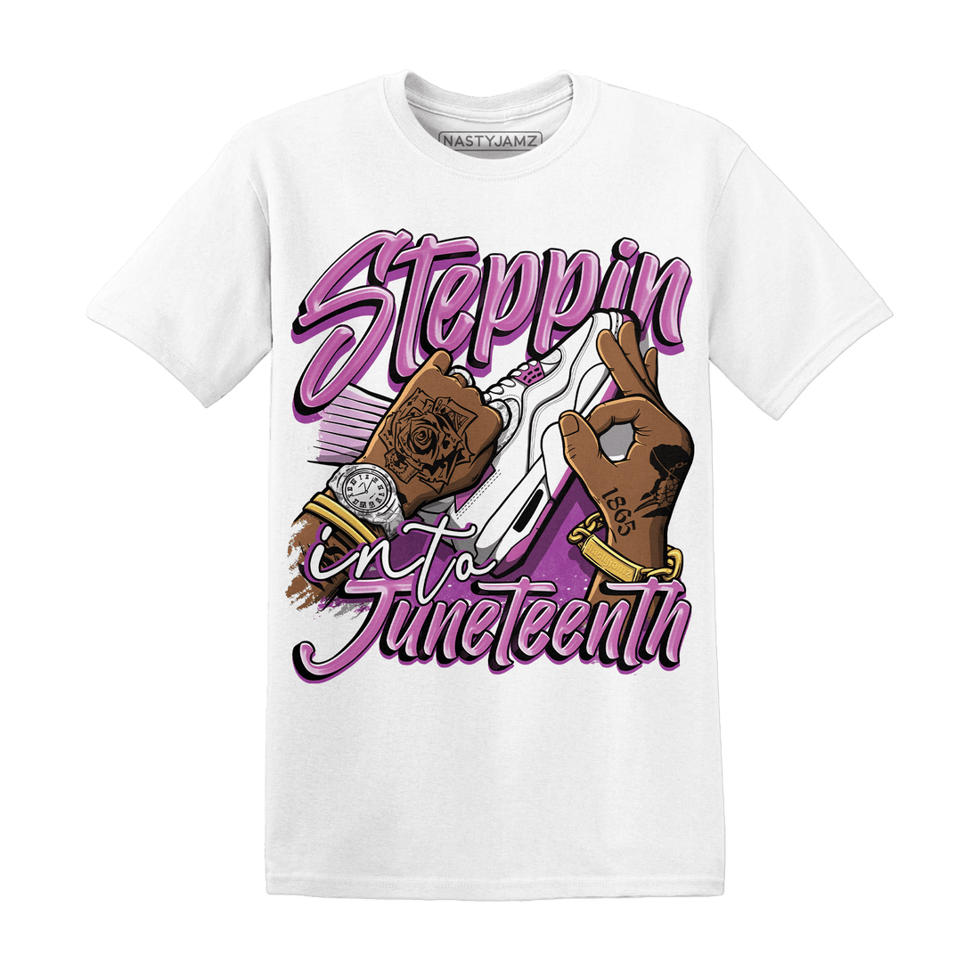 GS Hyper Violet 4s T Shirt Match Step Into Juneteenth - NastyJamz