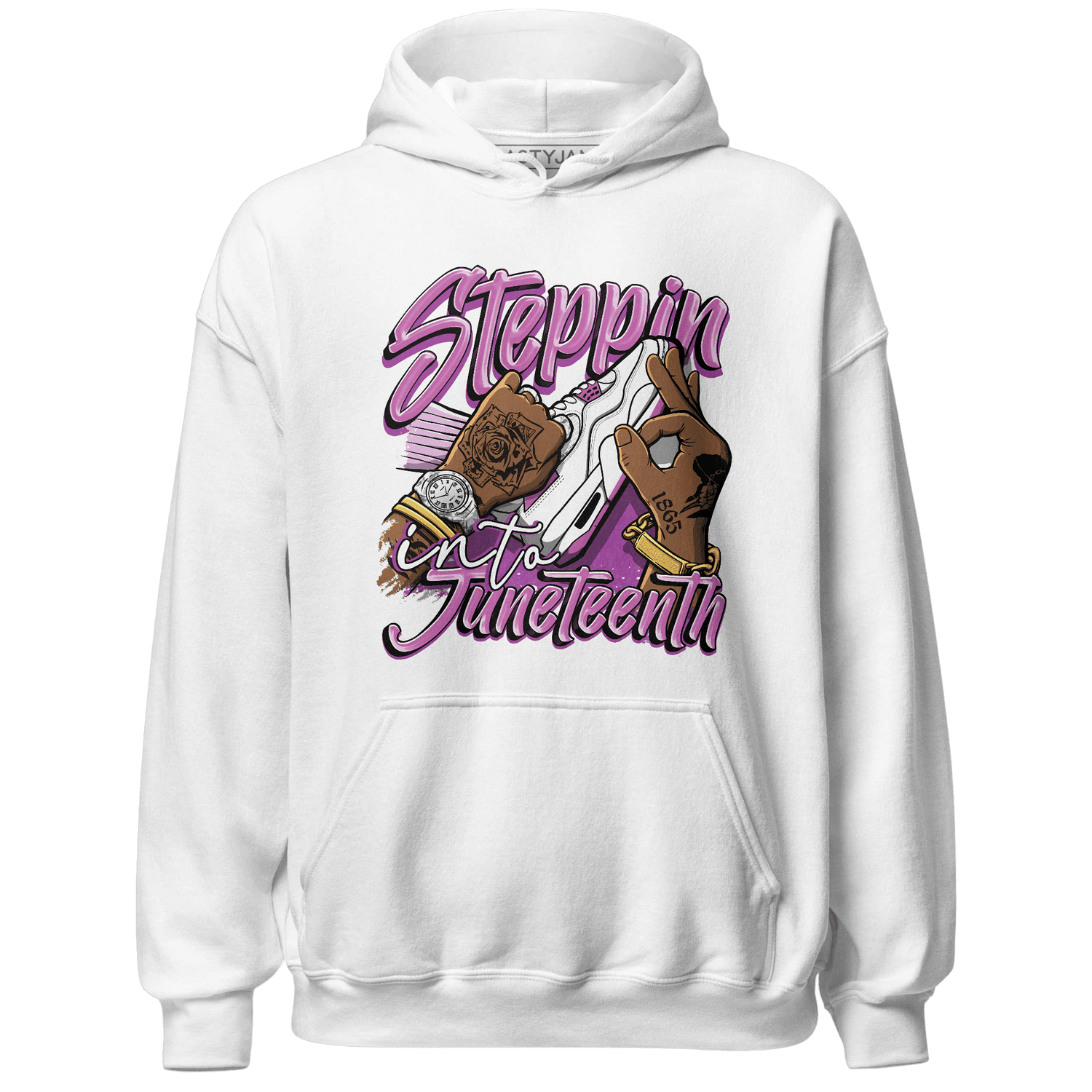 GS Hyper Violet 4s Hoodie Match Step Into Juneteenth - NastyJamz