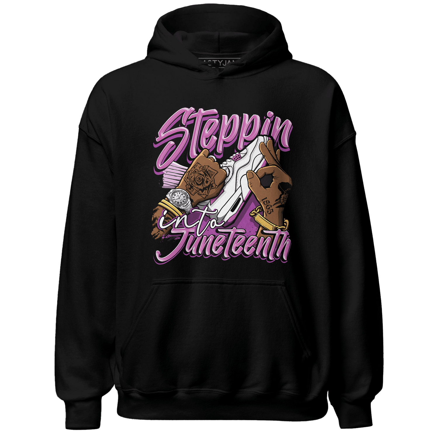 GS Hyper Violet 4s Hoodie Match Step Into Juneteenth - NastyJamz