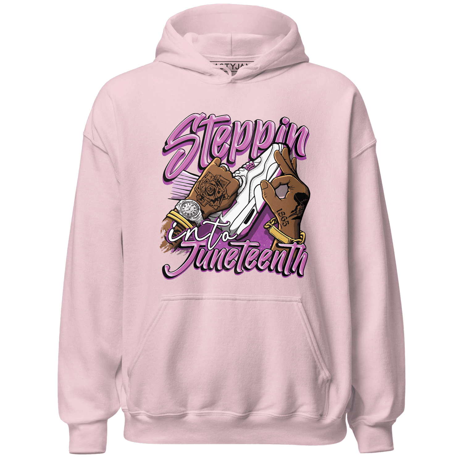 GS Hyper Violet 4s Hoodie Match Step Into Juneteenth - NastyJamz