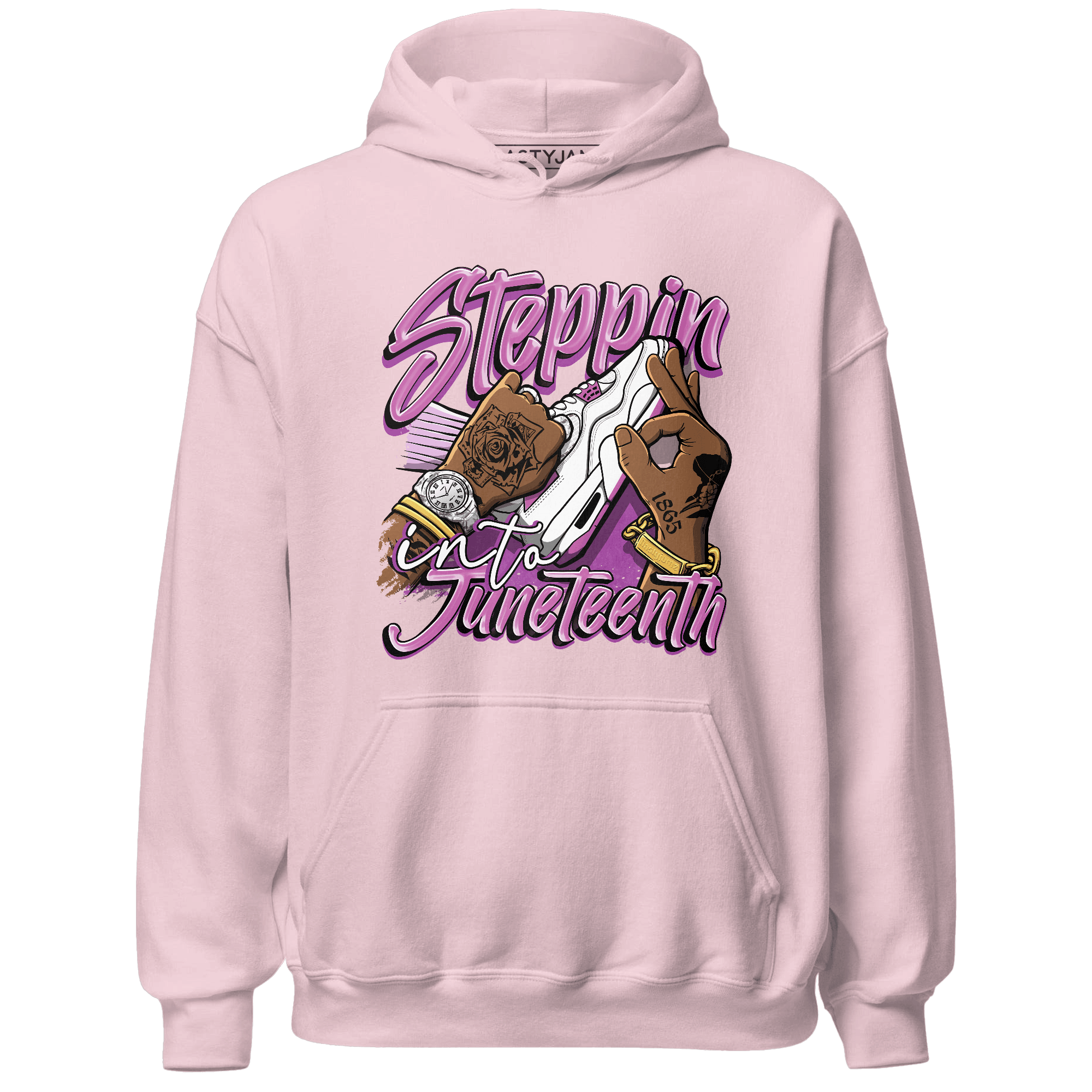 GS Hyper Violet 4s Hoodie Match Step Into Juneteenth - NastyJamz