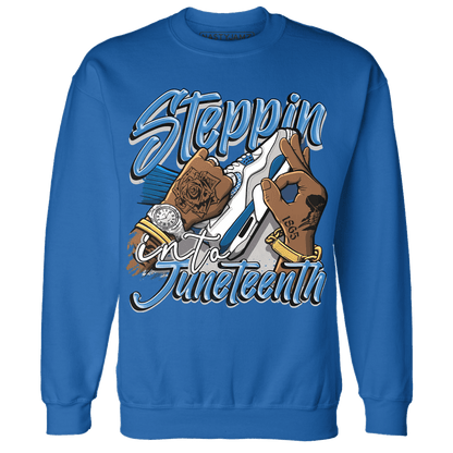 Industrial Blue 4s Sweatshirt Match Step Into Juneteenth - NastyJamz