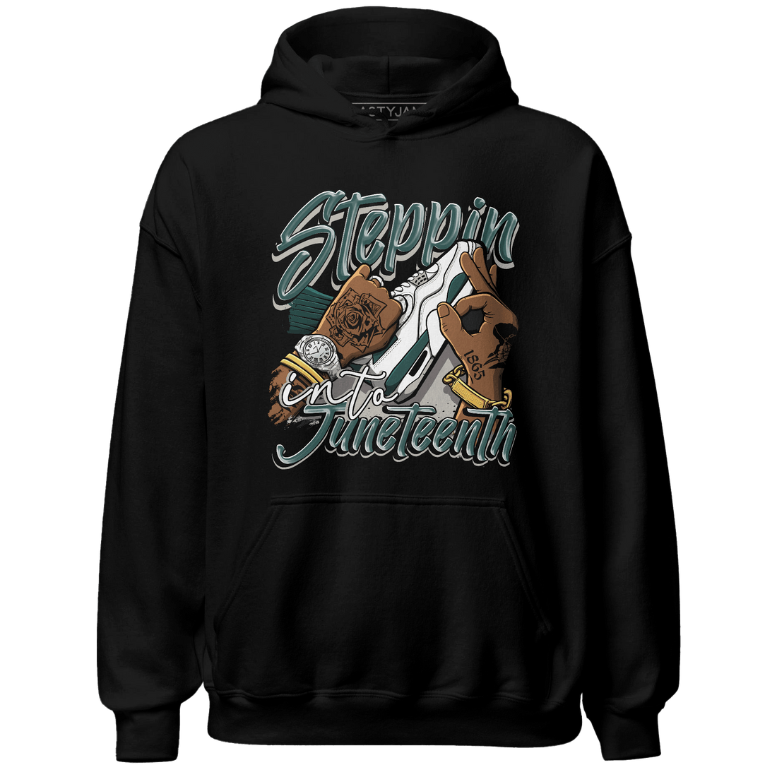 Oxidized Green 4s Hoodie Match Step Into Juneteenth - NastyJamz