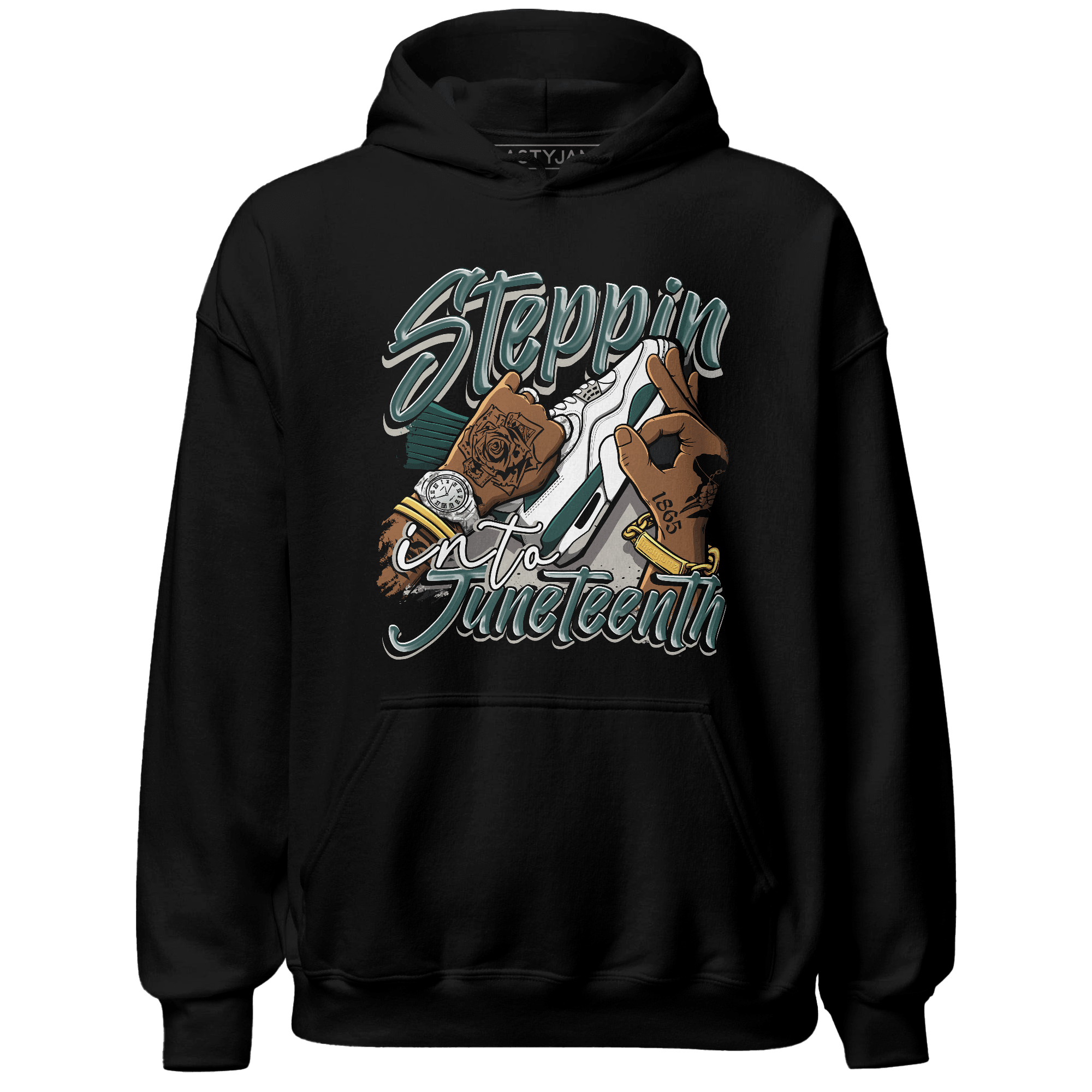 Oxidized Green 4s Hoodie Match Step Into Juneteenth - NastyJamz