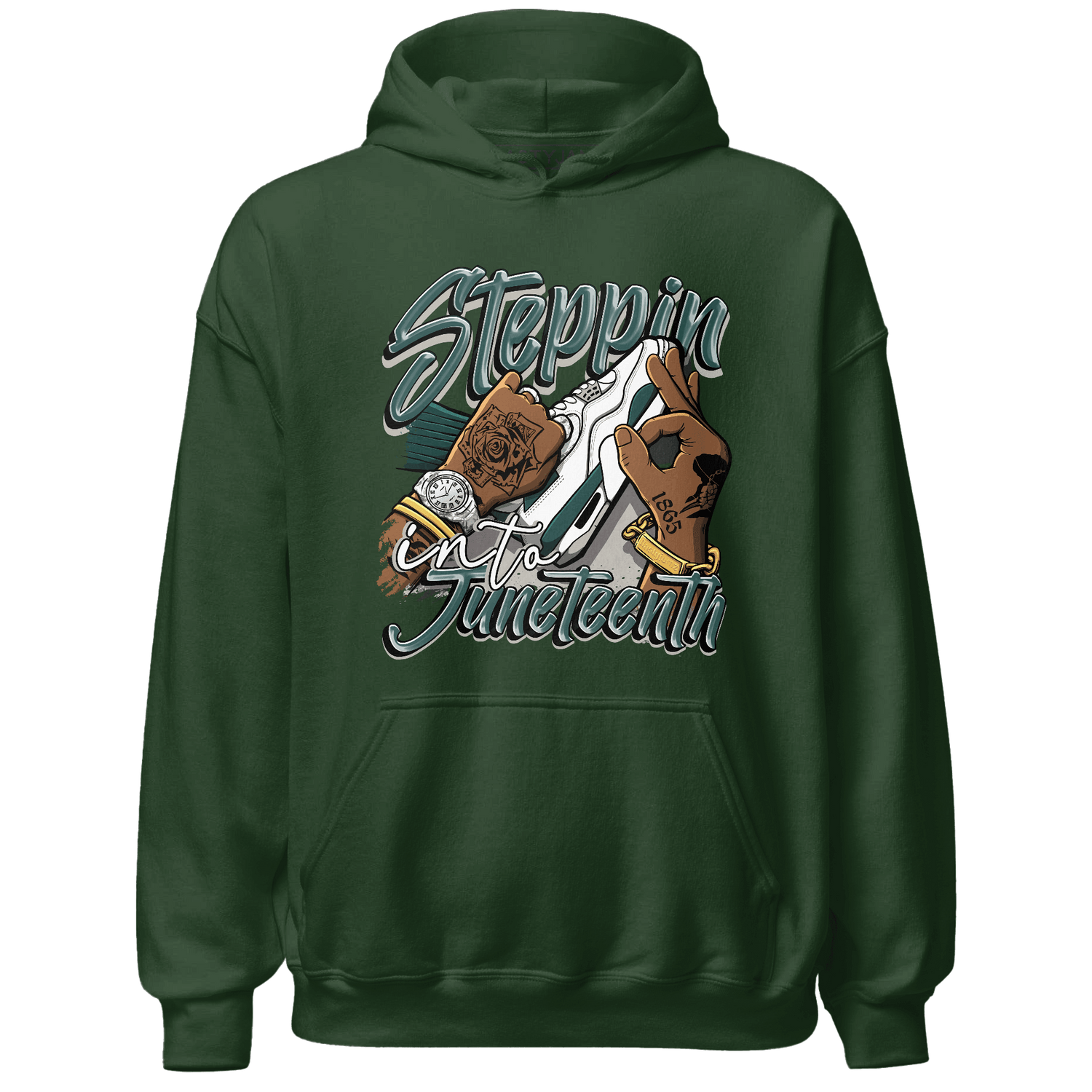 Oxidized Green 4s Hoodie Match Step Into Juneteenth - NastyJamz