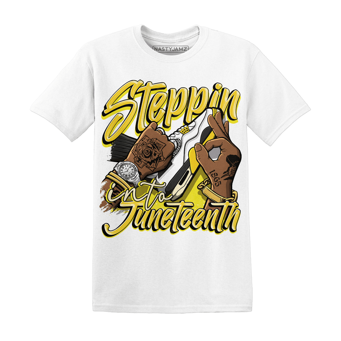 Vivid Sulfur 4s T Shirt Match Step Into Juneteenth - NastyJamz