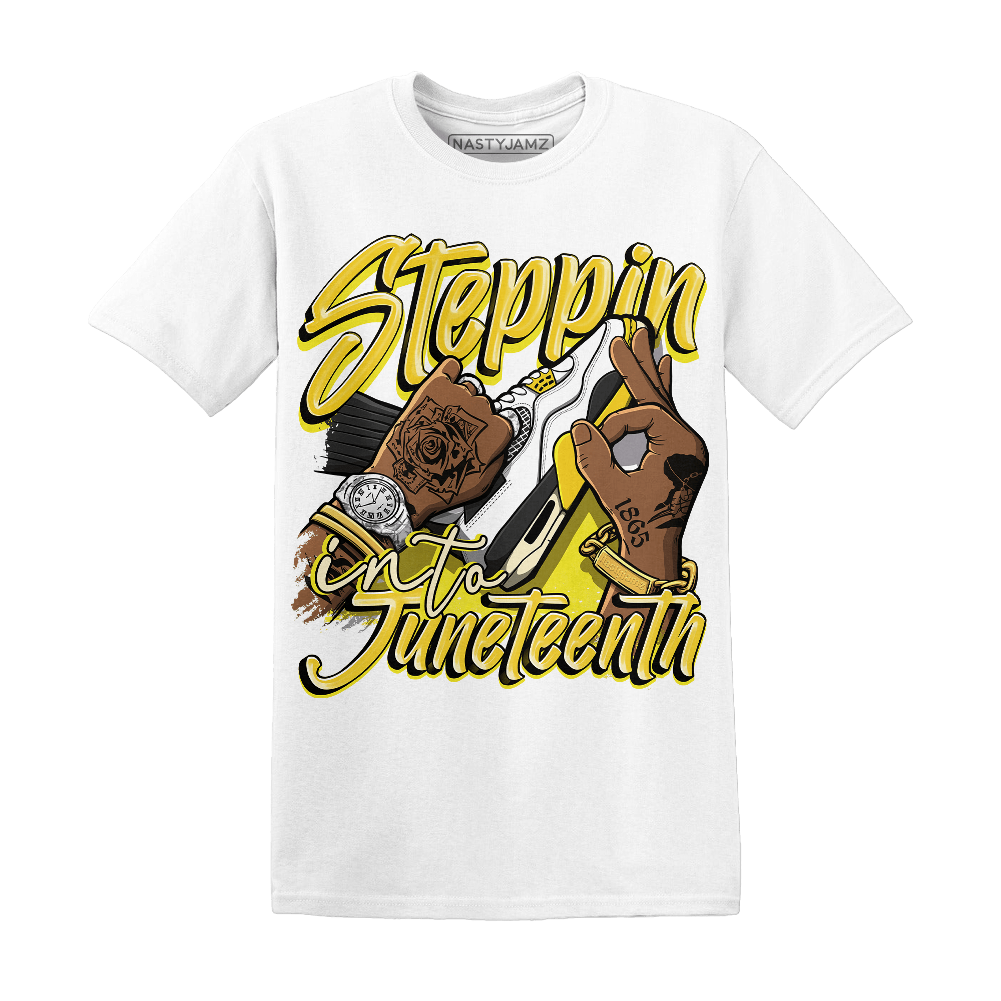 Vivid Sulfur 4s T Shirt Match Step Into Juneteenth - NastyJamz