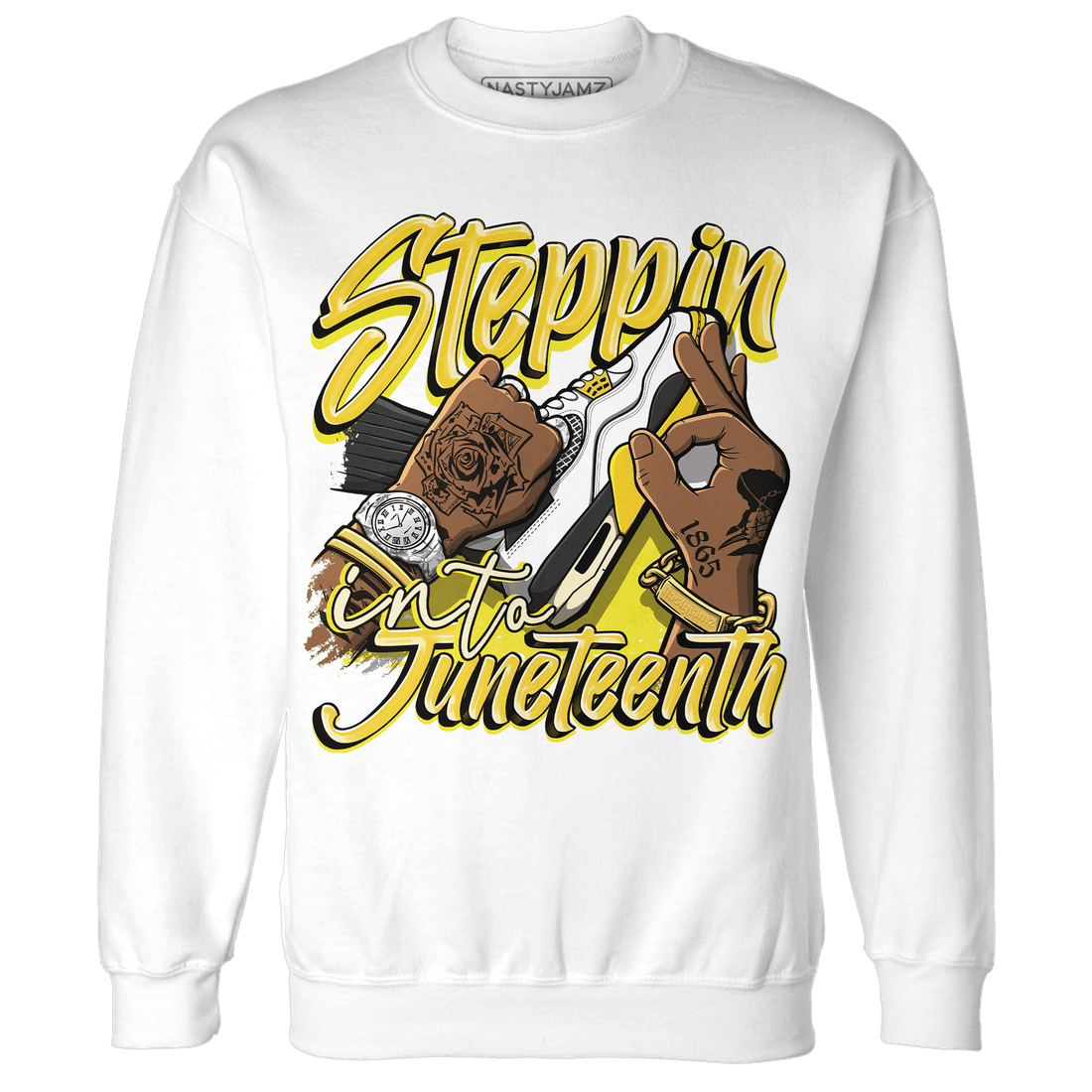 Vivid Sulfur 4s Sweatshirt Match Step Into Juneteenth - NastyJamz