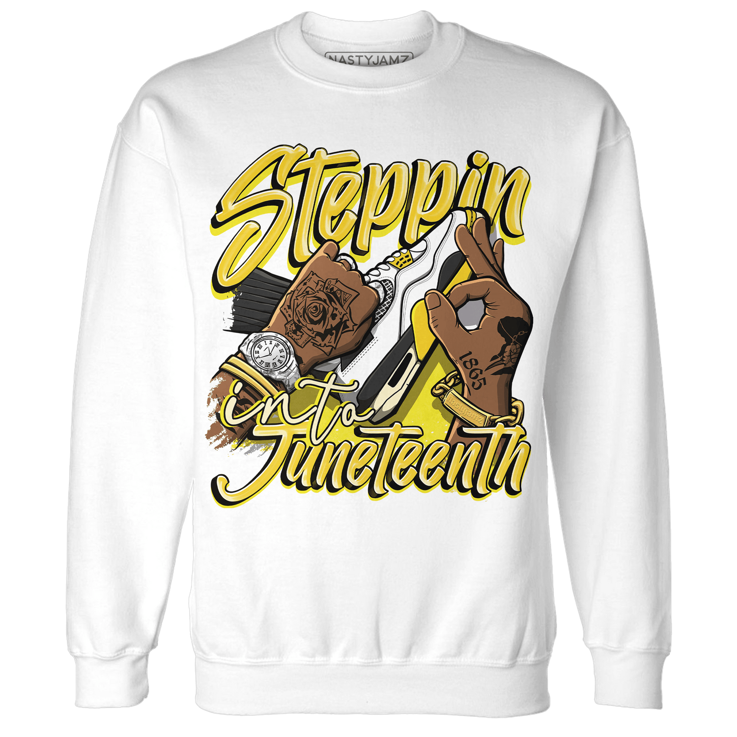Vivid Sulfur 4s Sweatshirt Match Step Into Juneteenth - NastyJamz