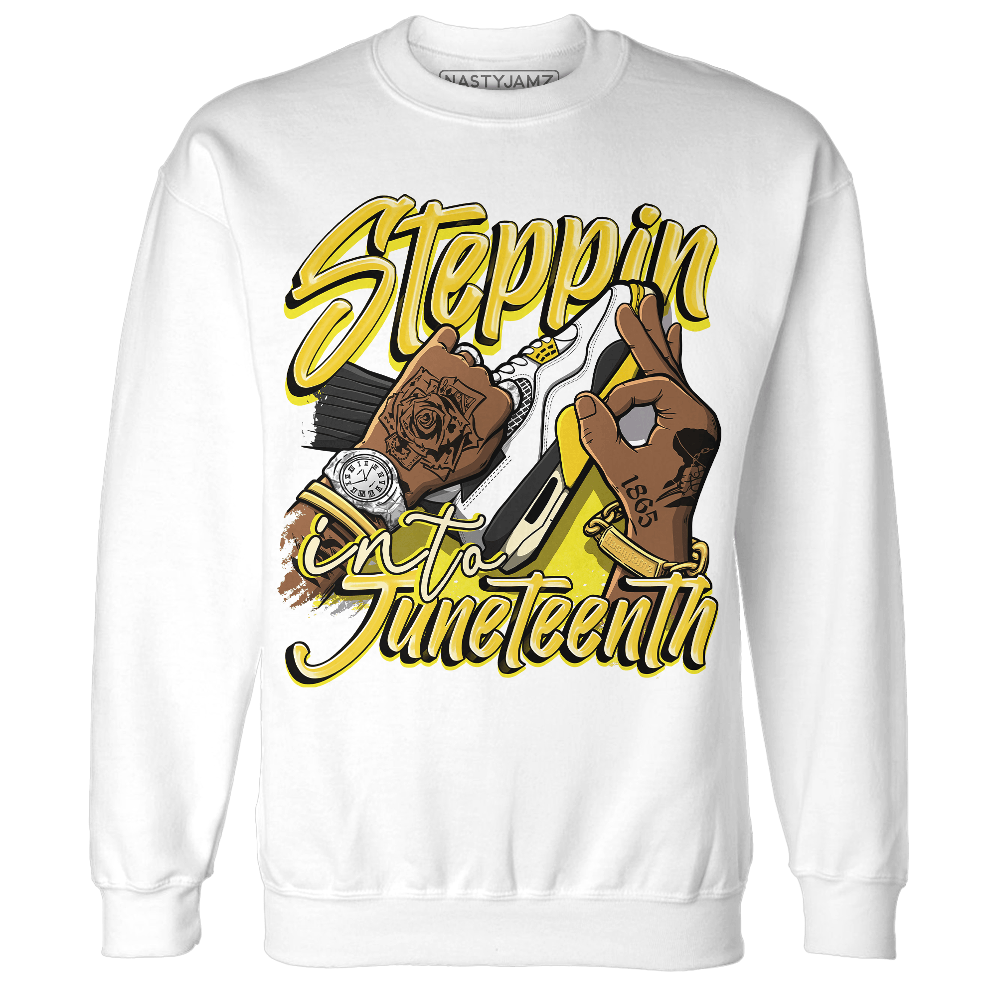 Vivid Sulfur 4s Sweatshirt Match Step Into Juneteenth - NastyJamz