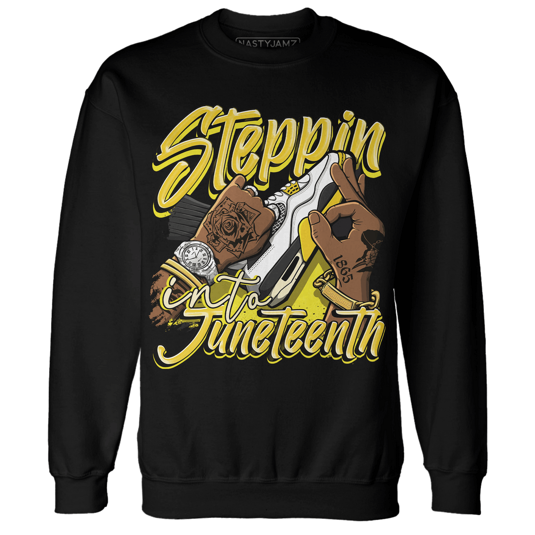 Vivid Sulfur 4s Sweatshirt Match Step Into Juneteenth - NastyJamz