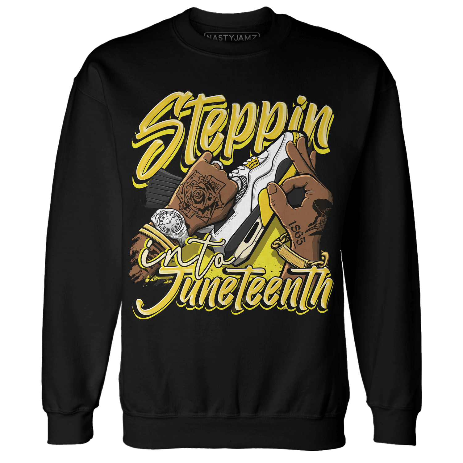 Vivid Sulfur 4s Sweatshirt Match Step Into Juneteenth - NastyJamz