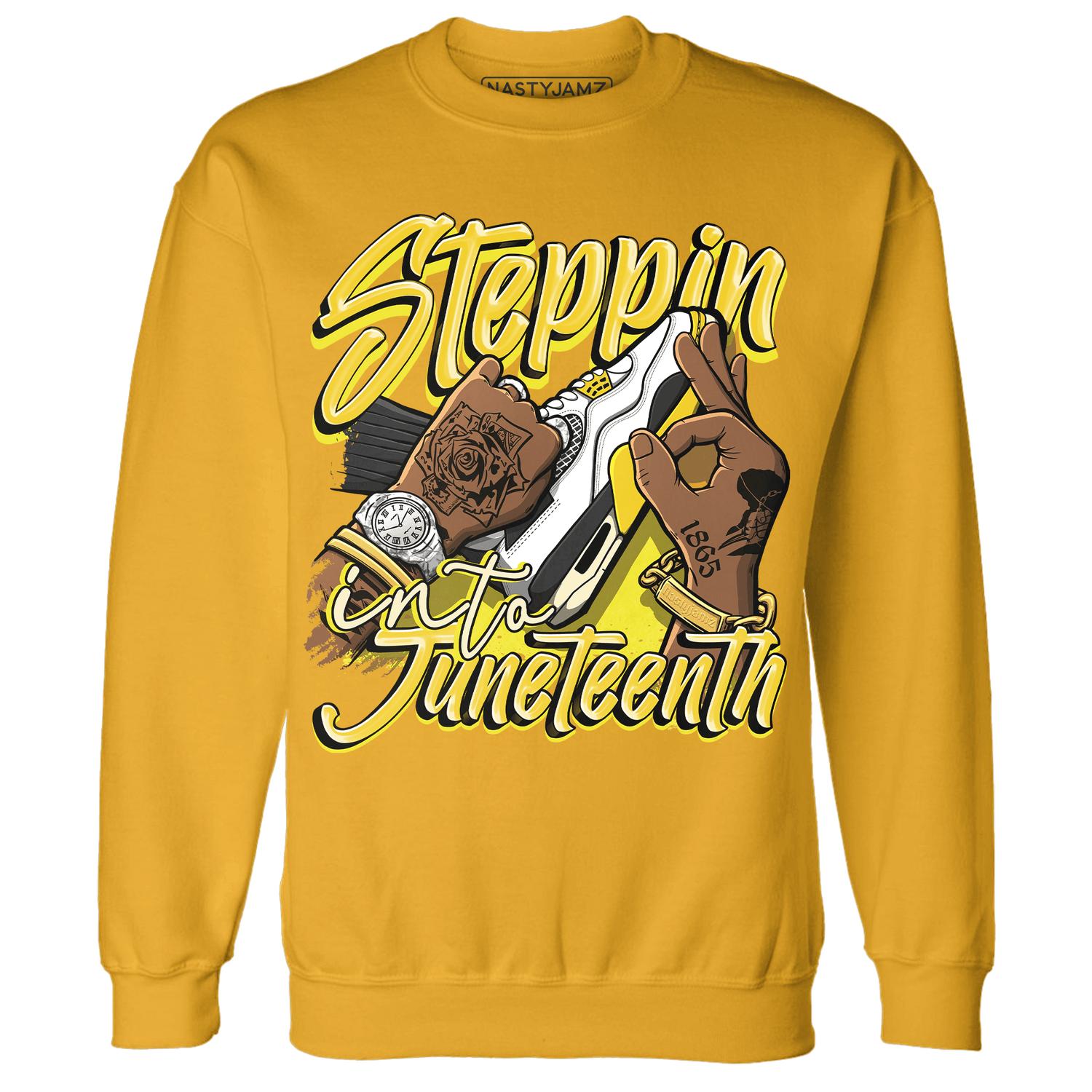 Vivid Sulfur 4s Sweatshirt Match Step Into Juneteenth - NastyJamz