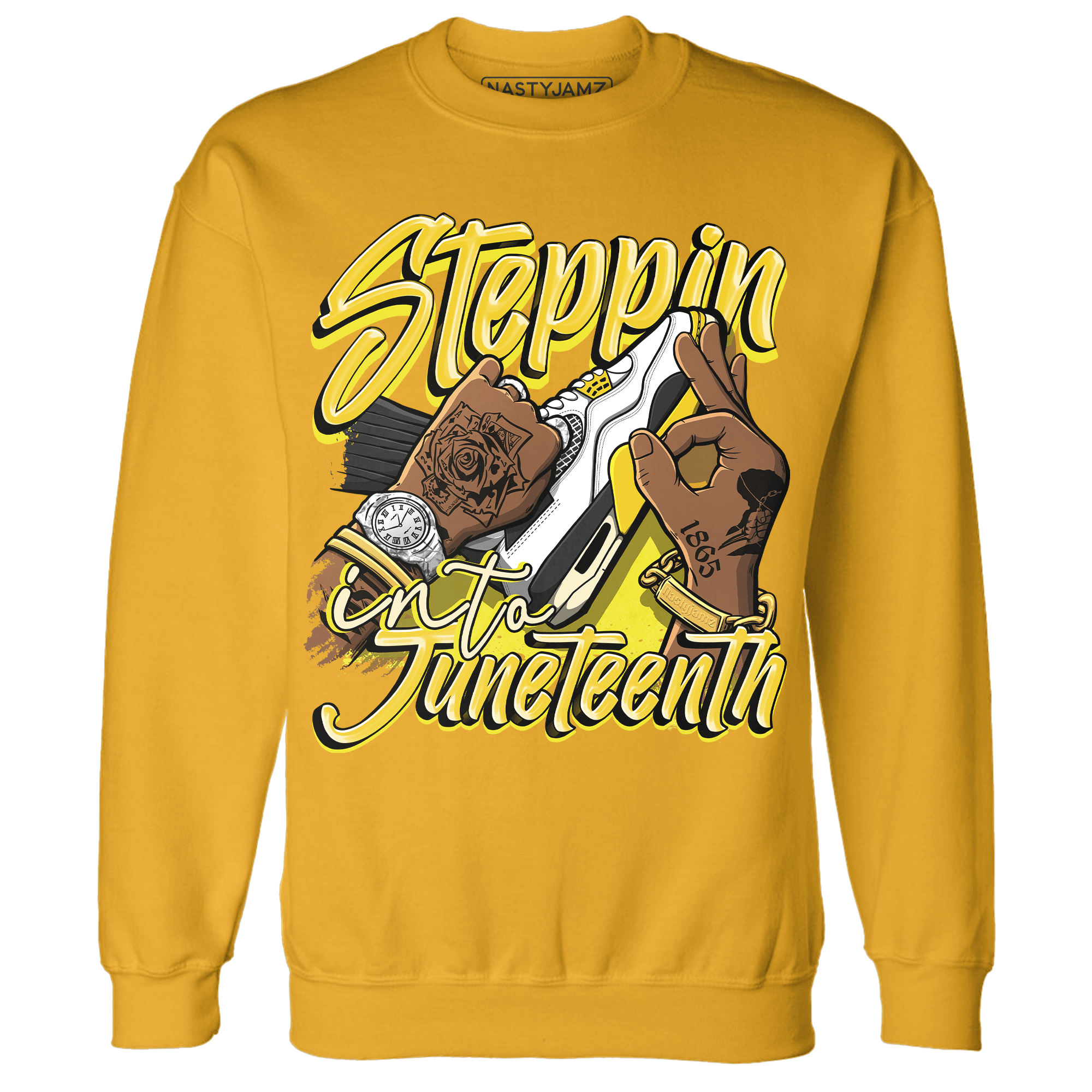 Vivid Sulfur 4s Sweatshirt Match Step Into Juneteenth - NastyJamz