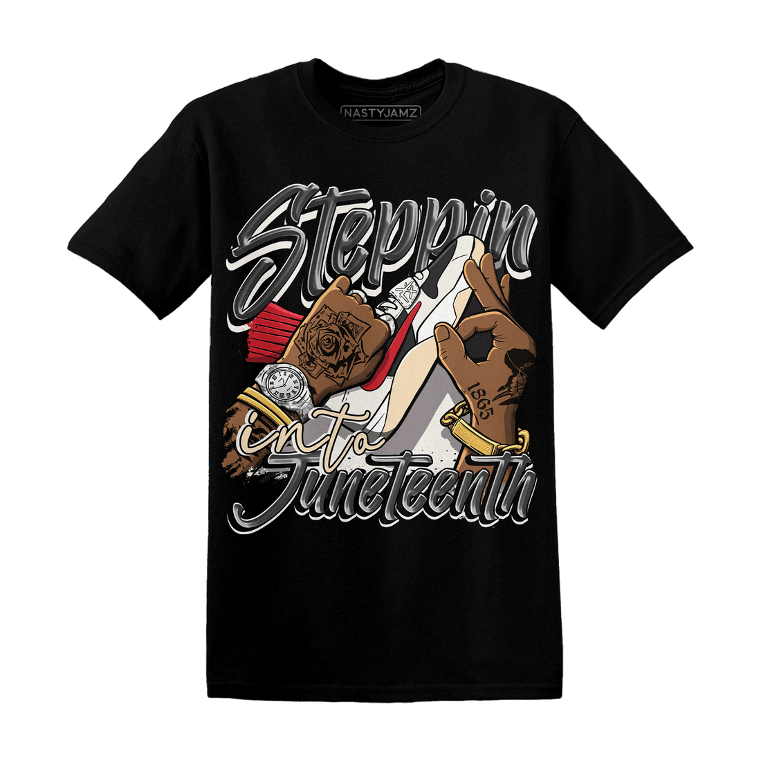 Jumman Jack Universityy Red T Shirt Match Step Into Juneteenth - NastyJamz