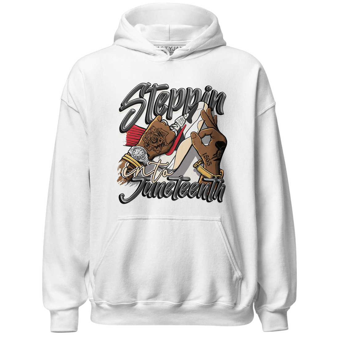 Jumman Jack Universityy Red Hoodie Match Step Into Juneteenth - NastyJamz
