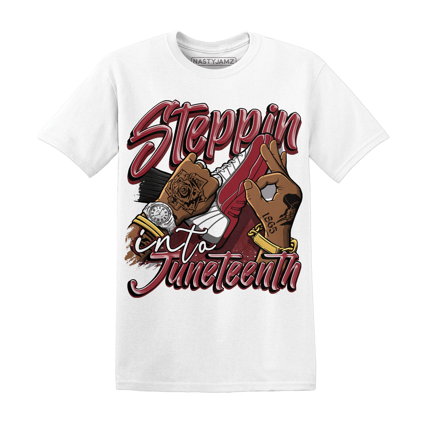 Cherry 12s T Shirt Match Step Into Juneteenth - NastyJamz