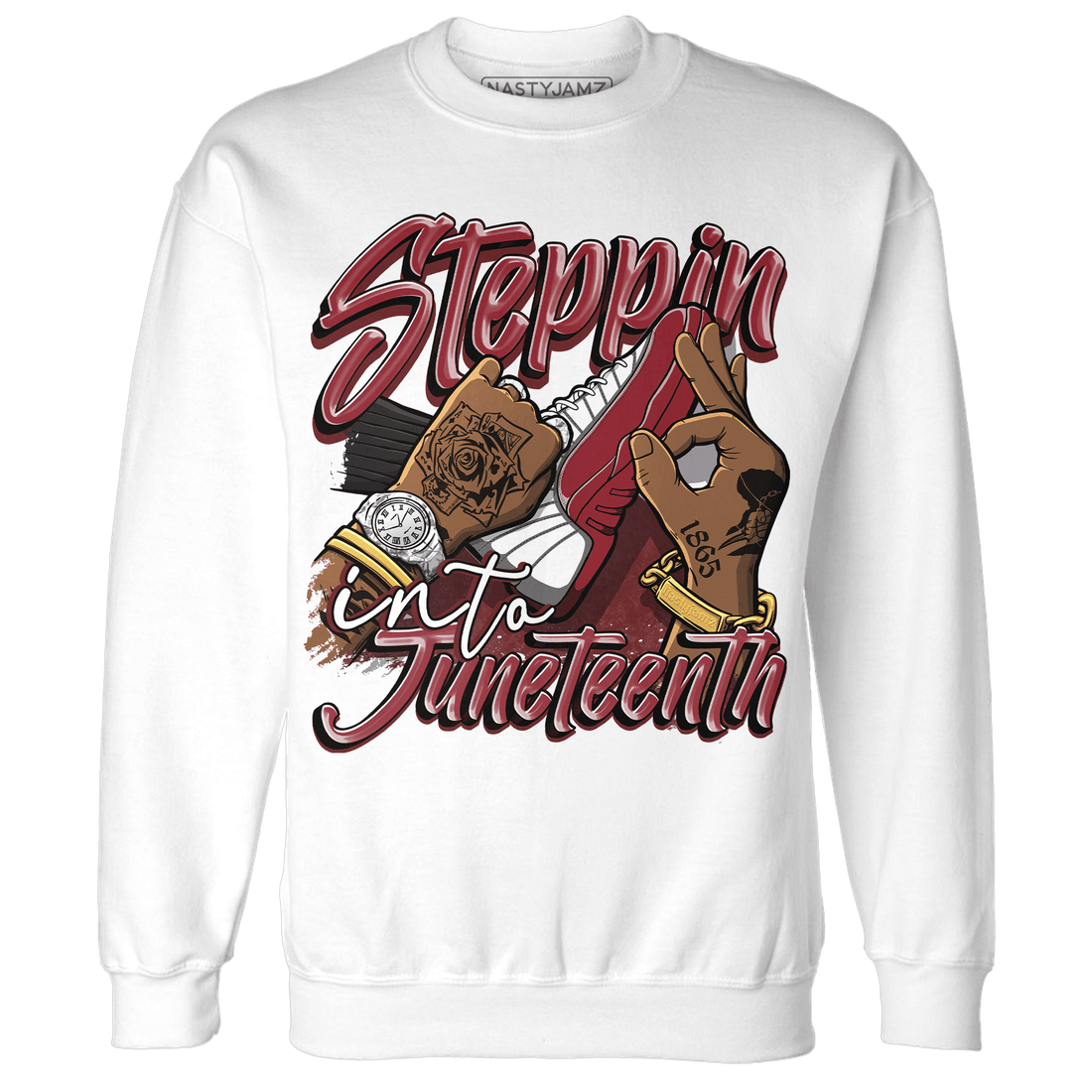 Cherry 12s Sweatshirt Match Step Into Juneteenth - NastyJamz