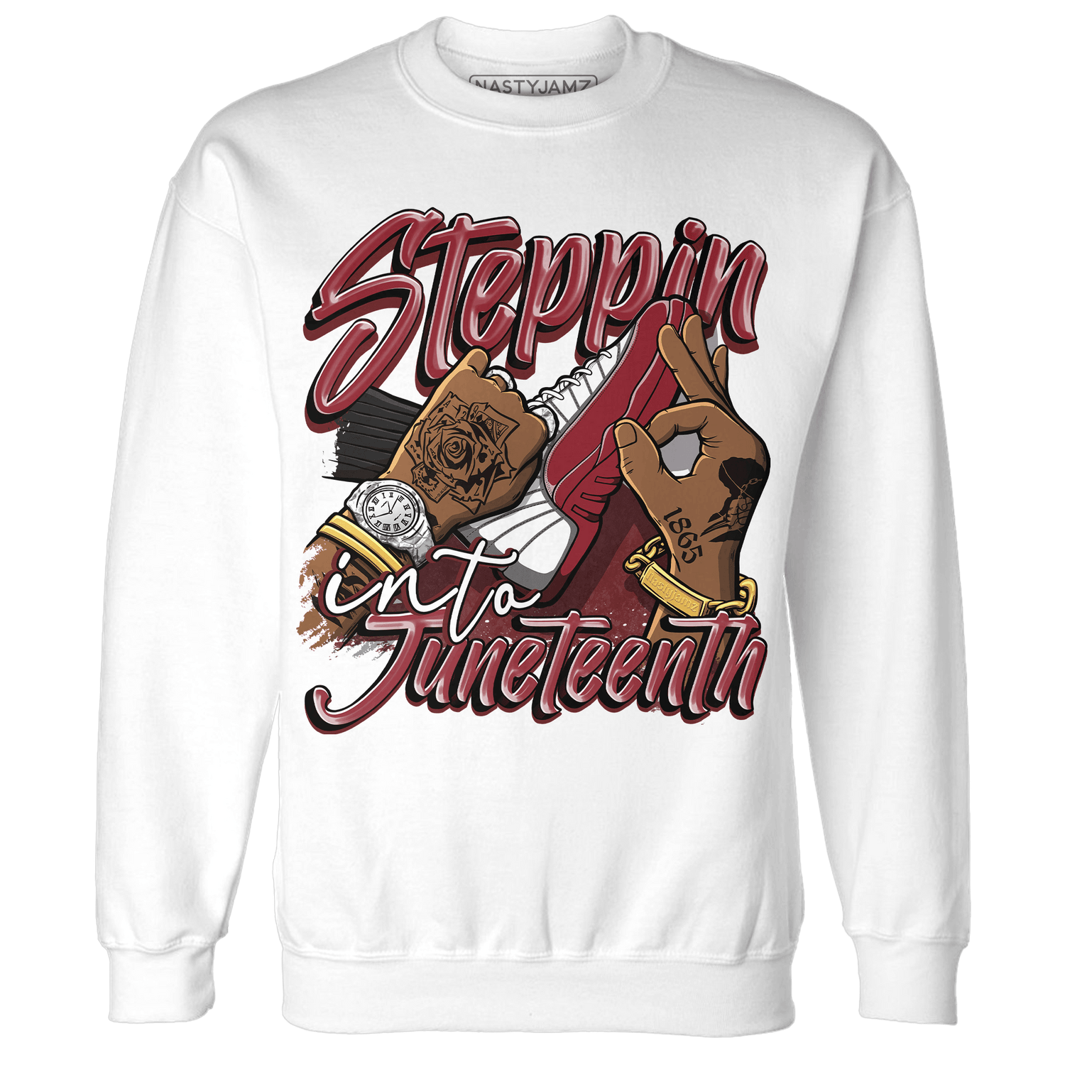 Cherry 12s Sweatshirt Match Step Into Juneteenth - NastyJamz