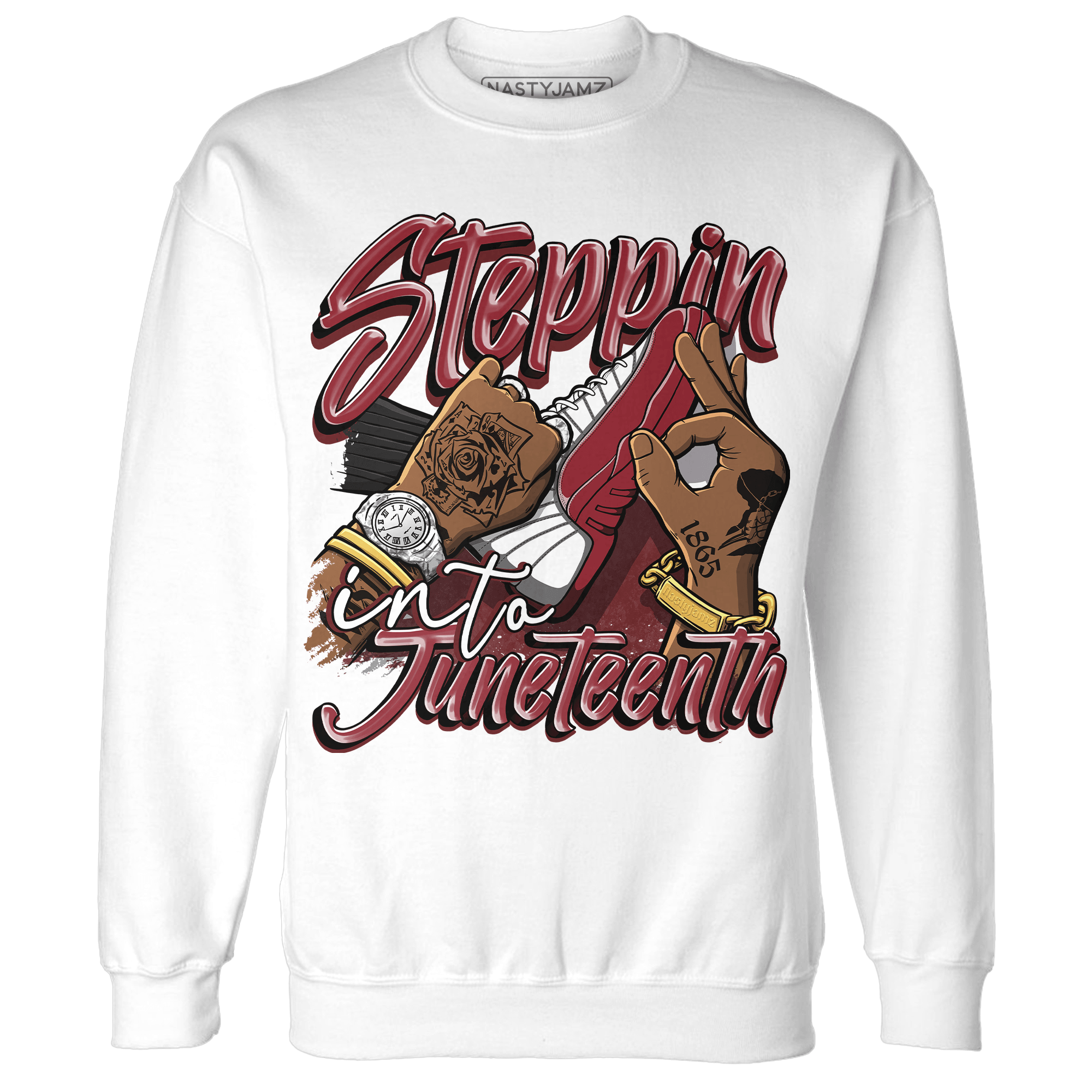 Cherry 12s Sweatshirt Match Step Into Juneteenth - NastyJamz