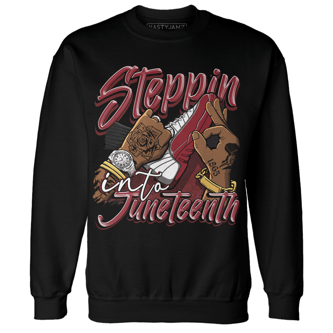 Cherry 12s Sweatshirt Match Step Into Juneteenth - NastyJamz