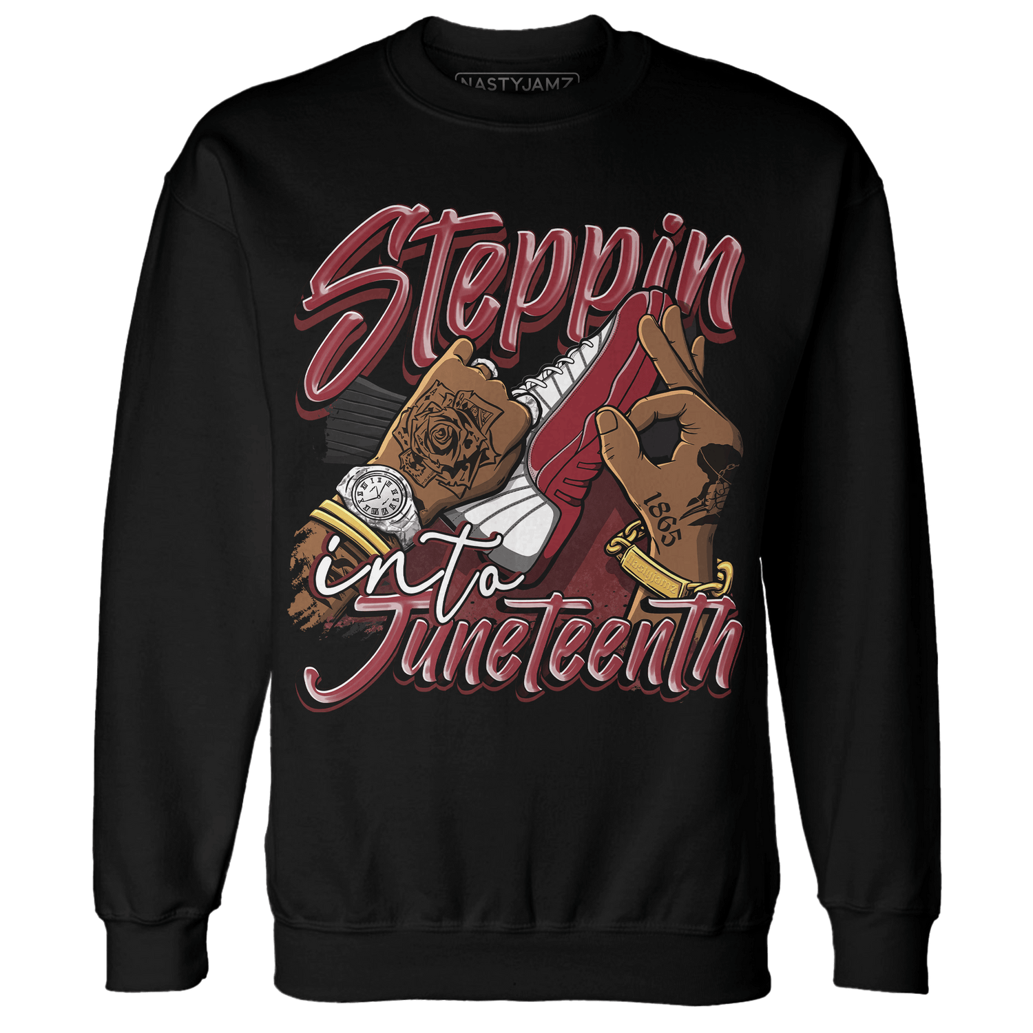 Cherry 12s Sweatshirt Match Step Into Juneteenth - NastyJamz