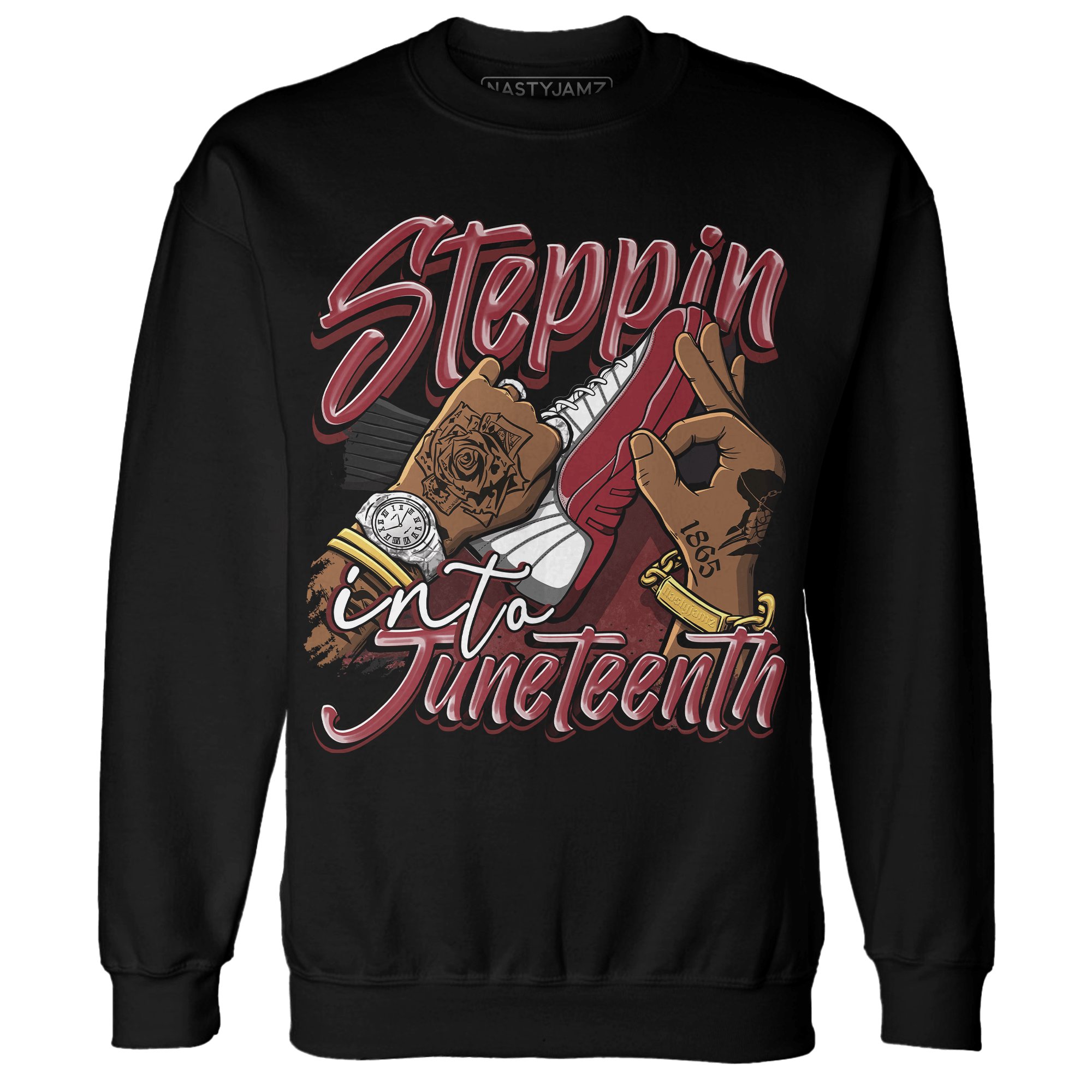Cherry 12s Sweatshirt Match Step Into Juneteenth - NastyJamz
