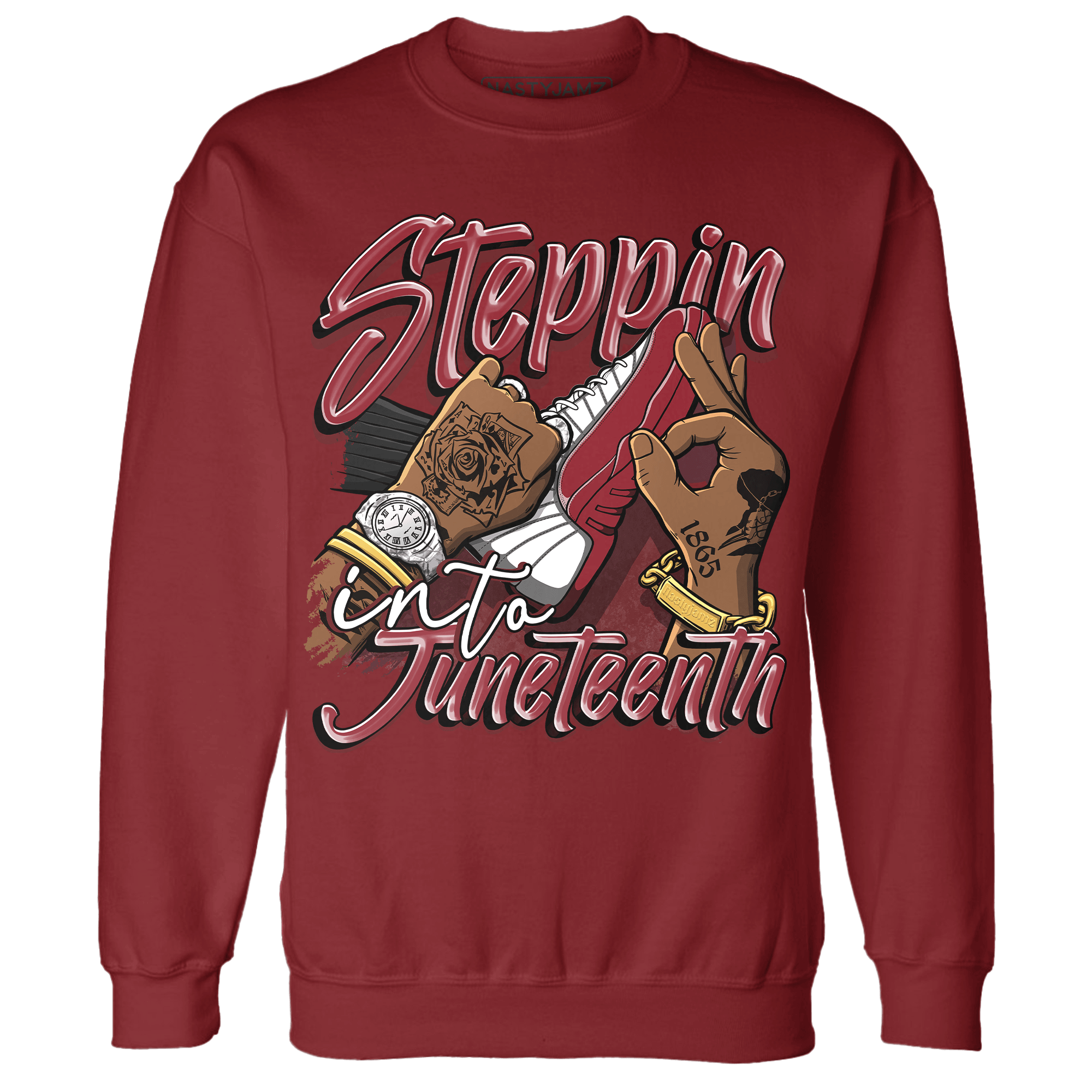 Cherry 12s Sweatshirt Match Step Into Juneteenth - NastyJamz