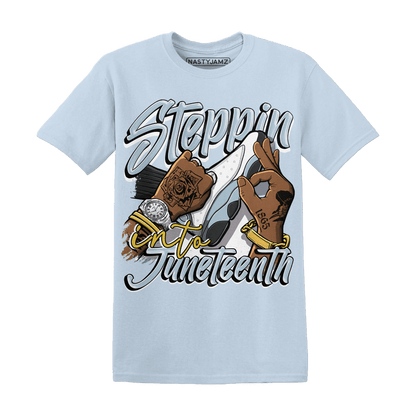 Blue Grey 13s T Shirt Match Step Into Juneteenth - NastyJamz