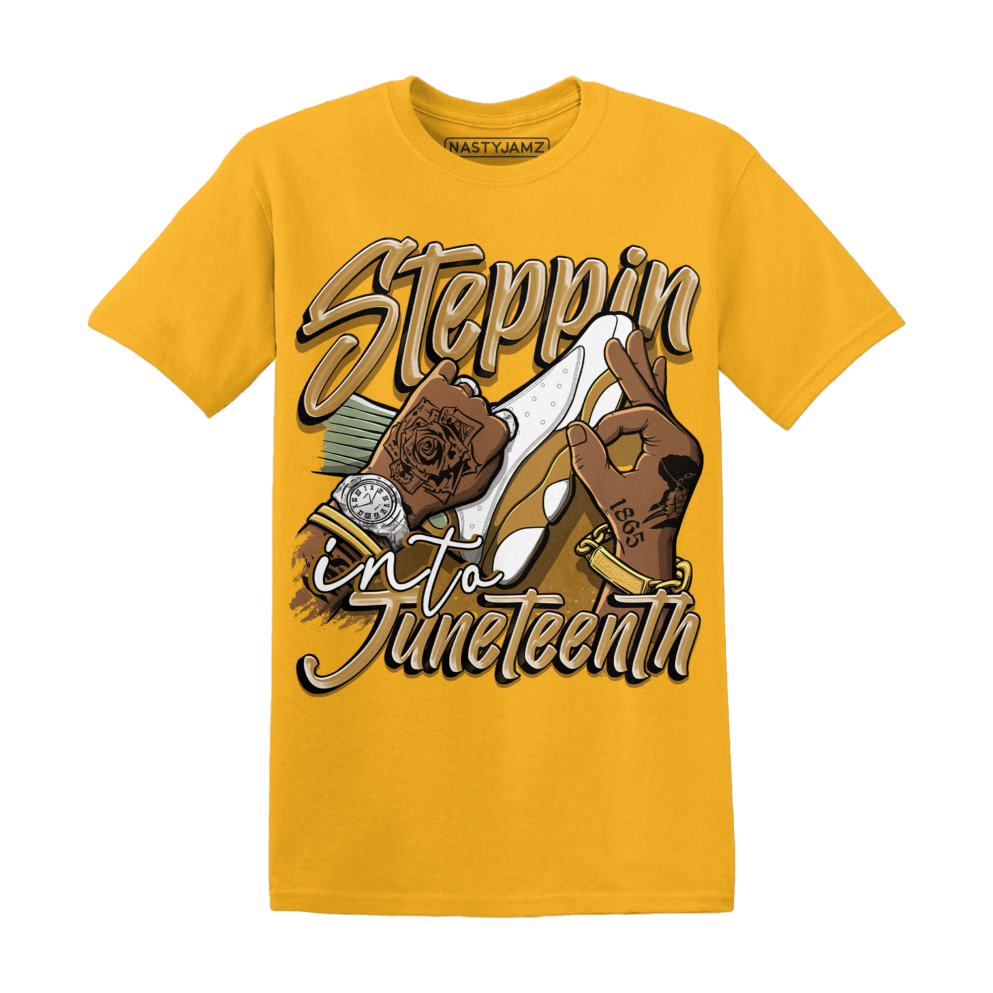 Wheat 13s T Shirt Match Step Into Juneteenth - NastyJamz