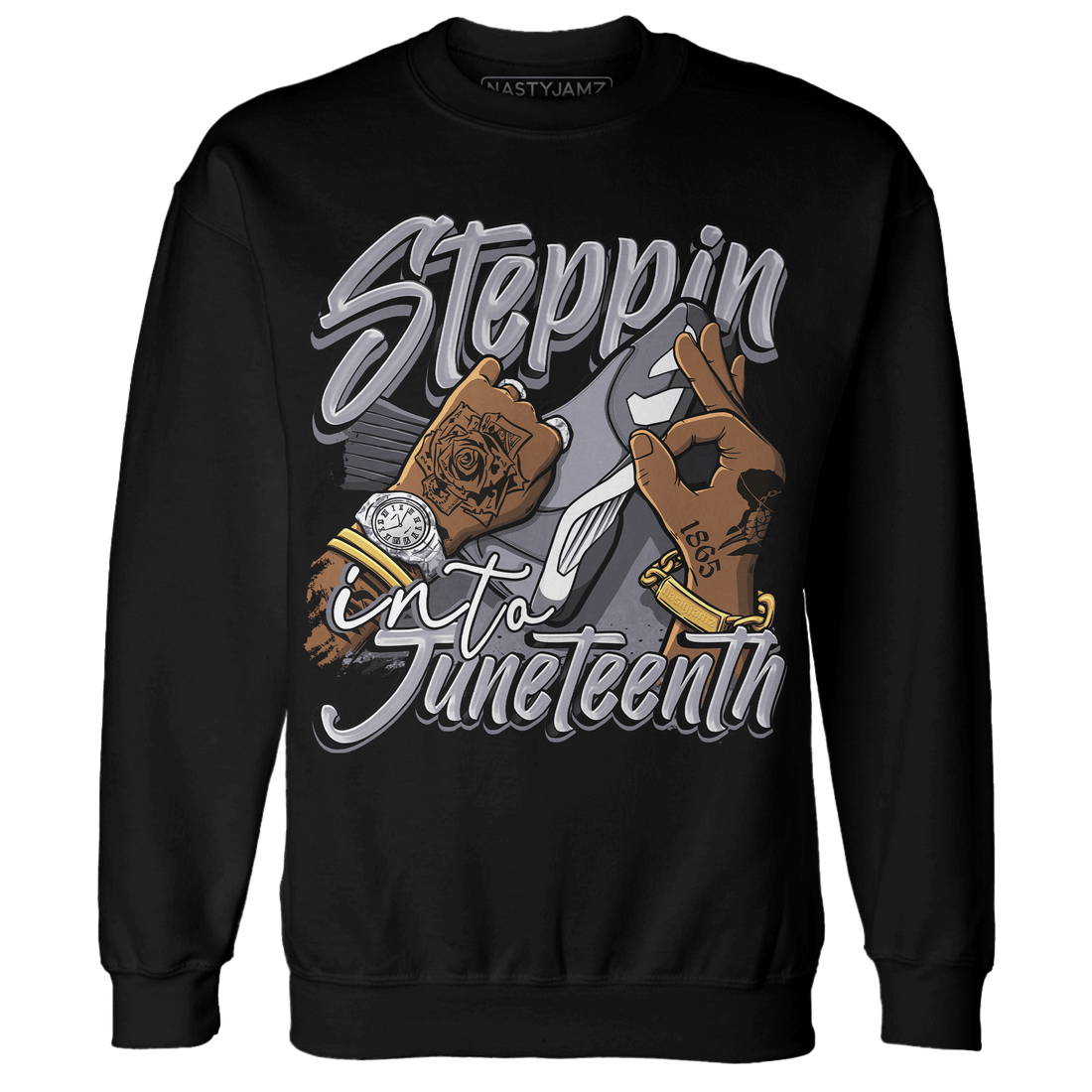 Stealth 14s Sweatshirt Match Step Into Juneteenth - NastyJamz