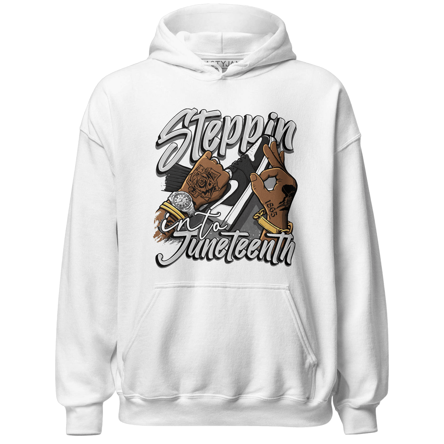 Retro High OG Black White 1s Hoodie Match Step Into Juneteenth - NastyJamz