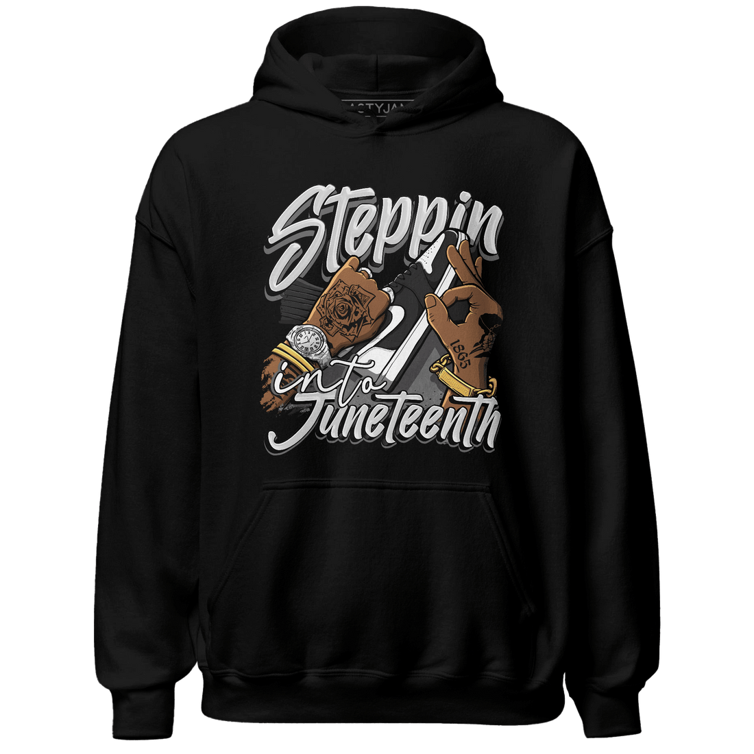 Retro High OG Black White 1s Hoodie Match Step Into Juneteenth - NastyJamz