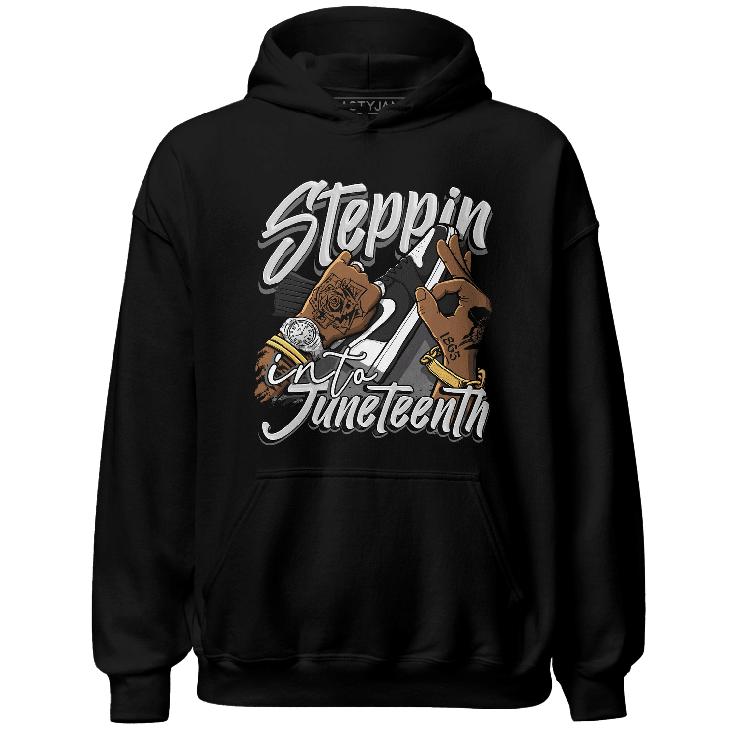 Retro High OG Black White 1s Hoodie Match Step Into Juneteenth - NastyJamz
