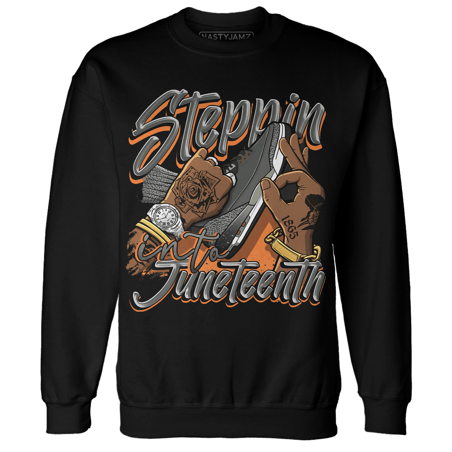 Fear Pack 3s Sweatshirt Match Step Into Juneteenth - NastyJamz