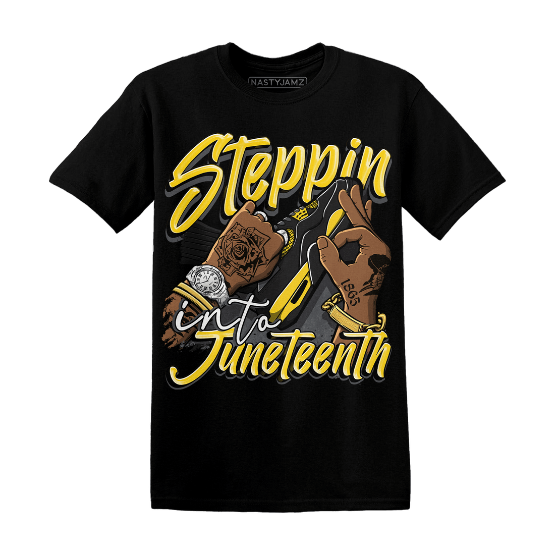 Thunder 4s T Shirt Match Step Into Juneteenth - NastyJamz