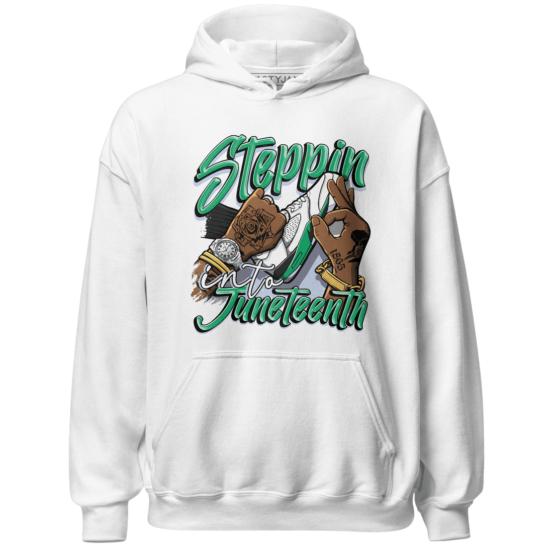 Lucky Green 5s Hoodie Match Step Into Juneteenth - NastyJamz