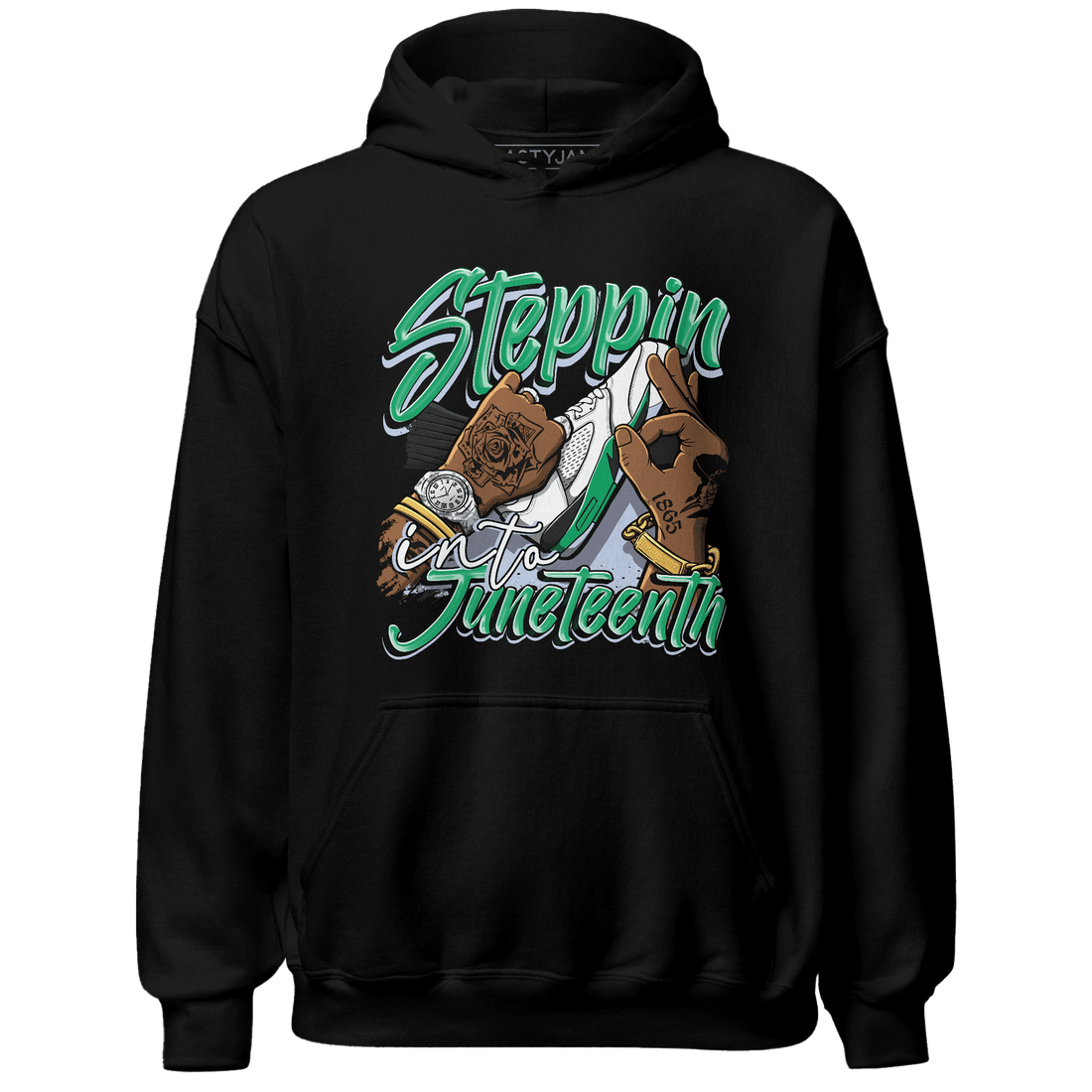 Lucky Green 5s Hoodie Match Step Into Juneteenth - NastyJamz