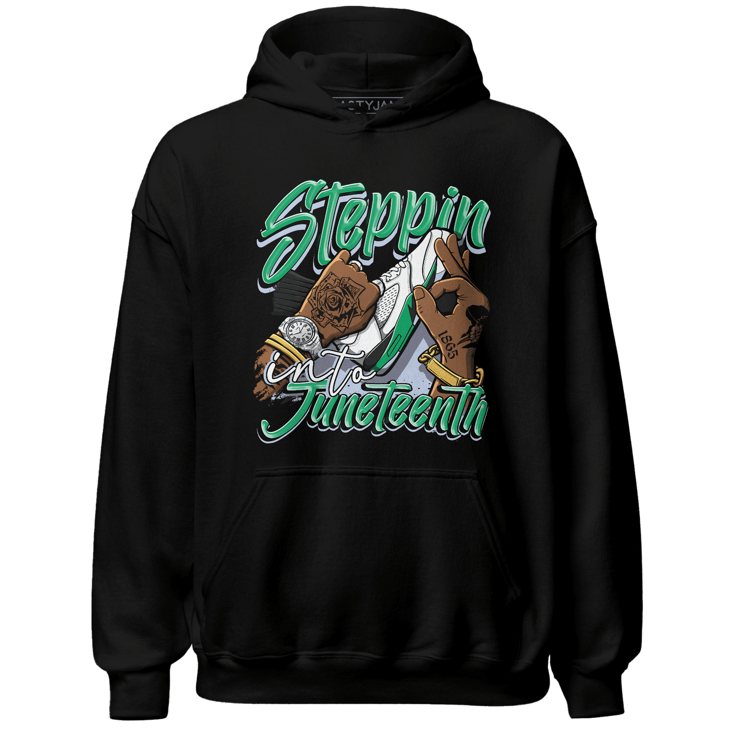 Lucky Green 5s Hoodie Match Step Into Juneteenth - NastyJamz