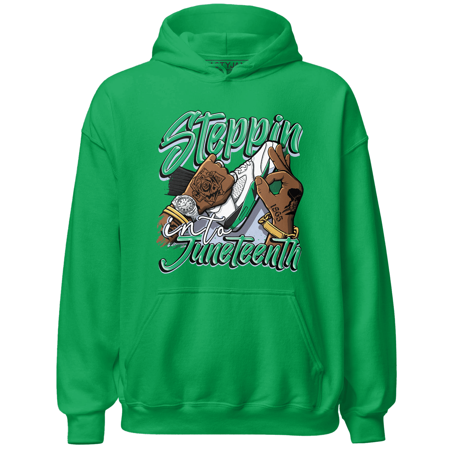 Lucky Green 5s Hoodie Match Step Into Juneteenth - NastyJamz