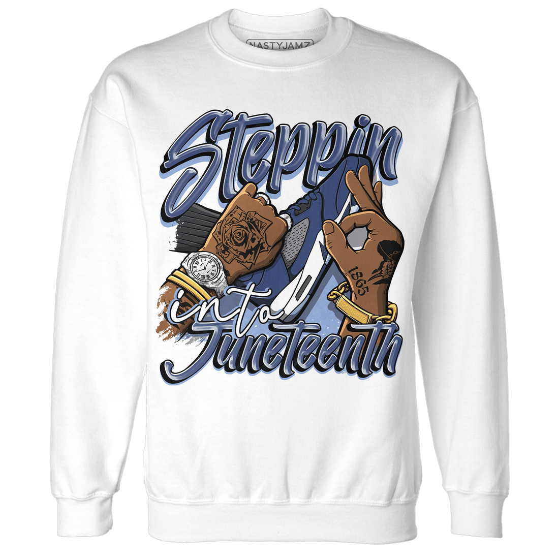 Midnight Navy 5s Sweatshirt Match Step Into Juneteenth - NastyJamz