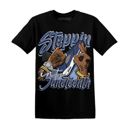 Midnight Navy 5s T Shirt Match Step Into Juneteenth - NastyJamz