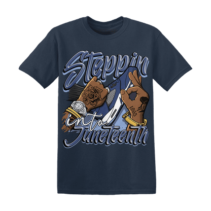 Midnight Navy 5s T Shirt Match Step Into Juneteenth - NastyJamz